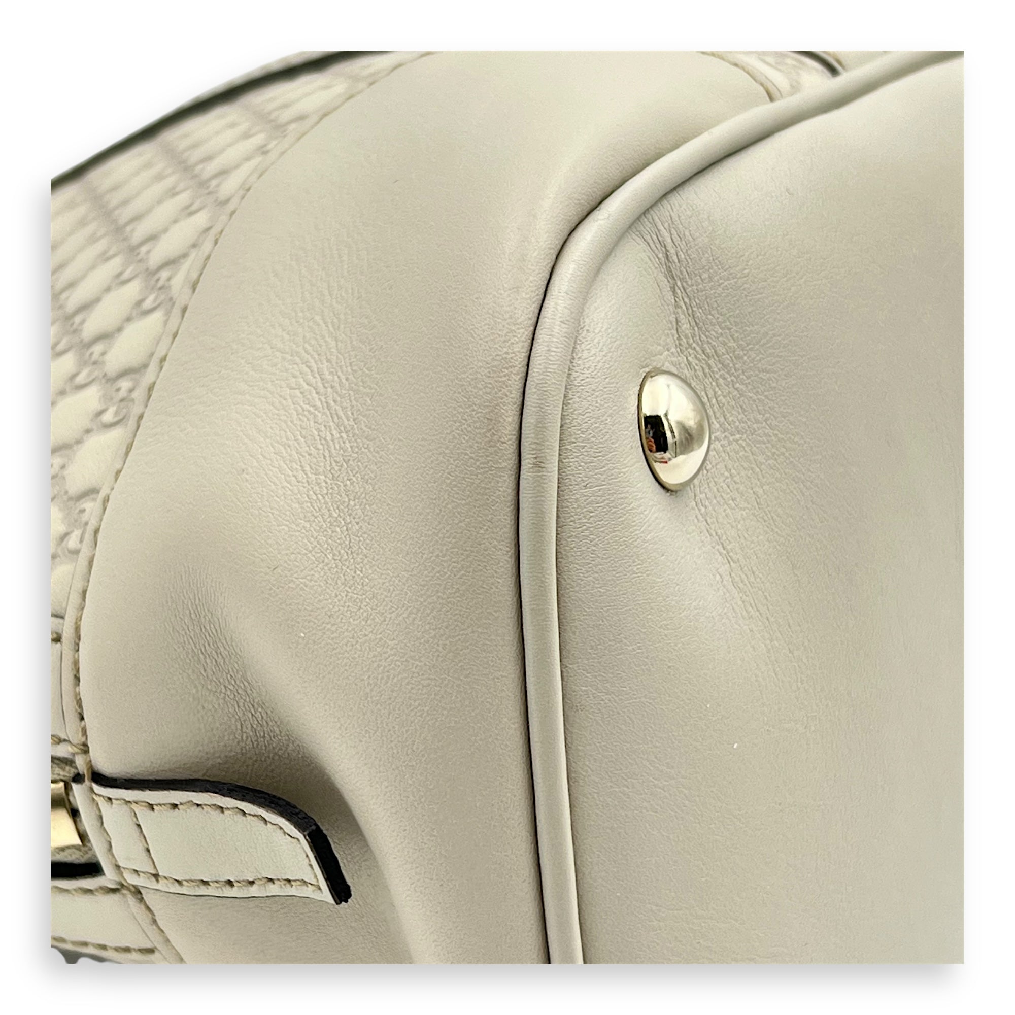 Guccissima Top Handle Bag White in Calfskin, Gold hardware - Image 12