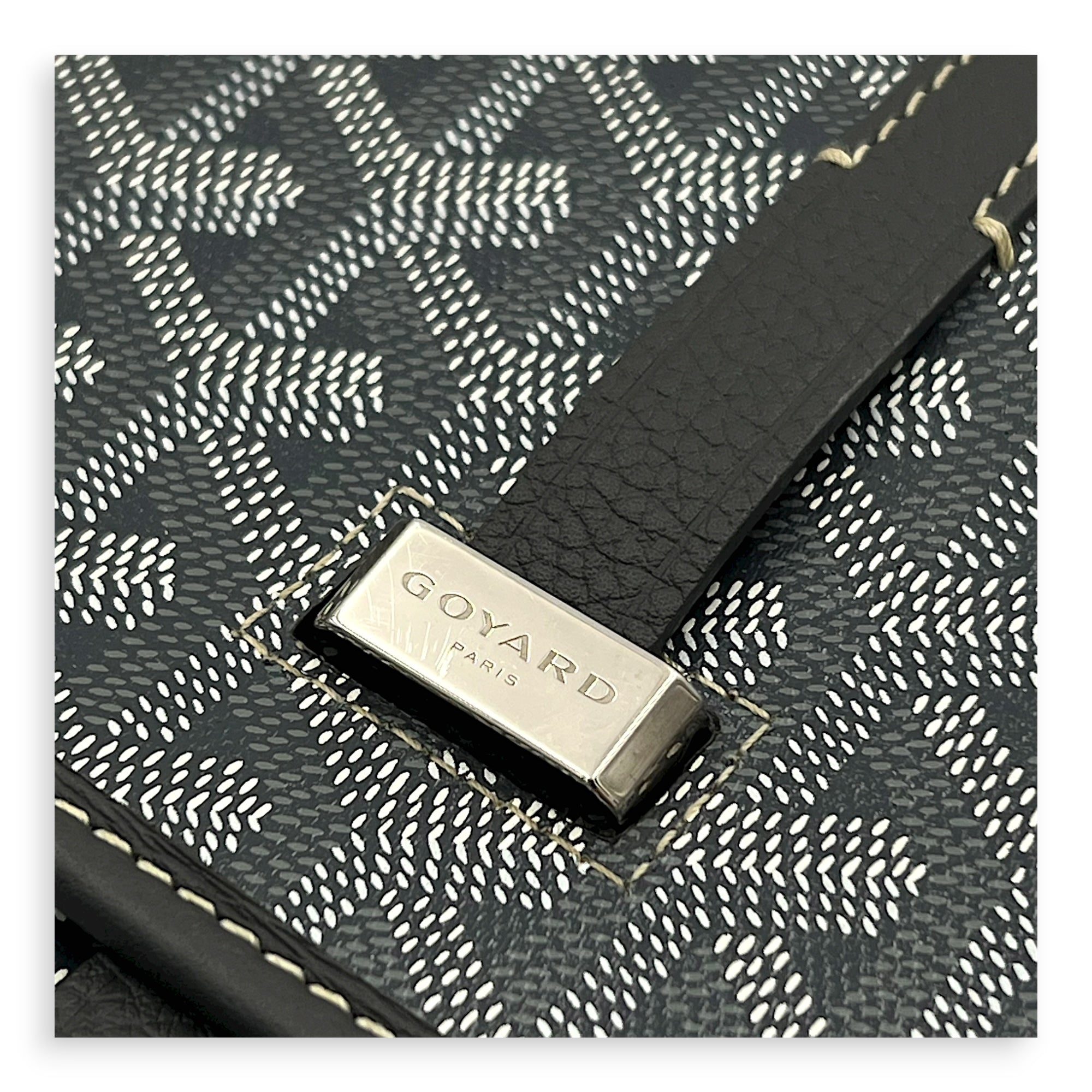 Belvedere Crossbody Bag PM Grey in Coated Canvas, Silver hardware - Image 7