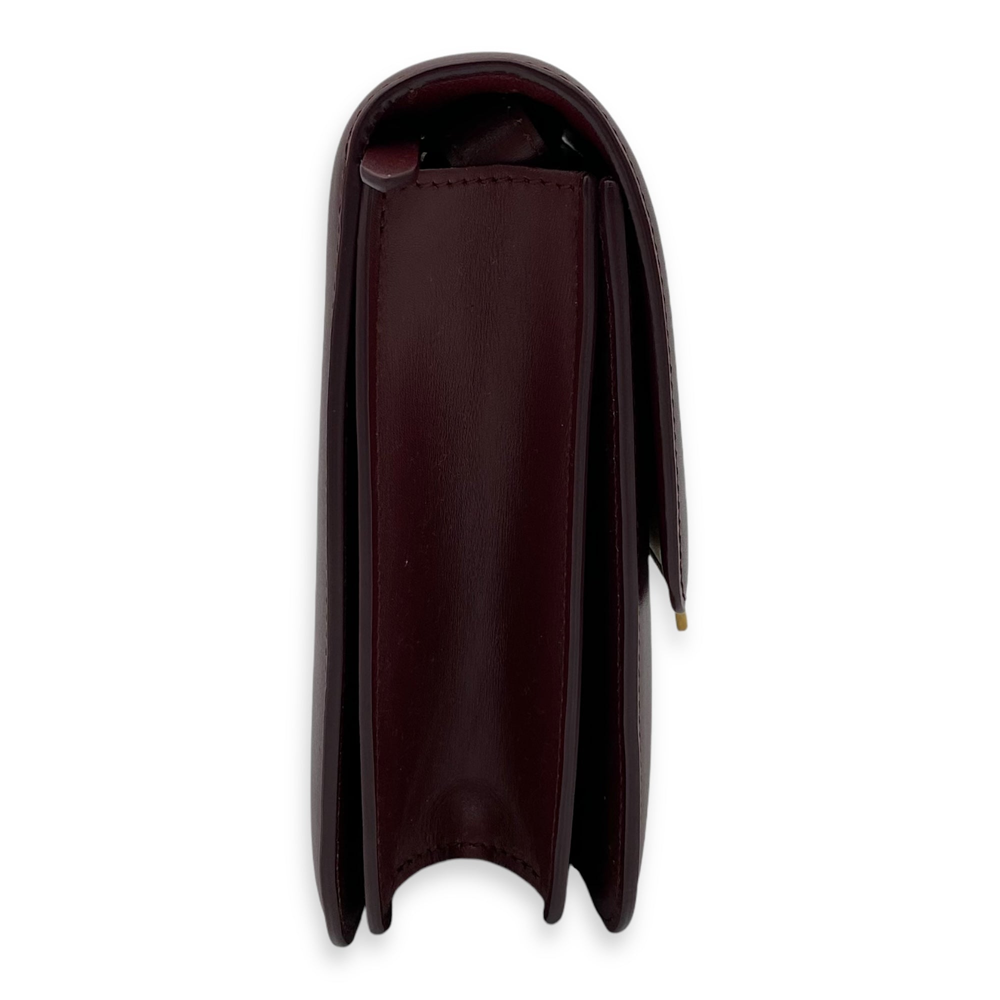 Box Medium Red Shoulder Bag in Calfskin, Brushed Gold hardware - Image 5