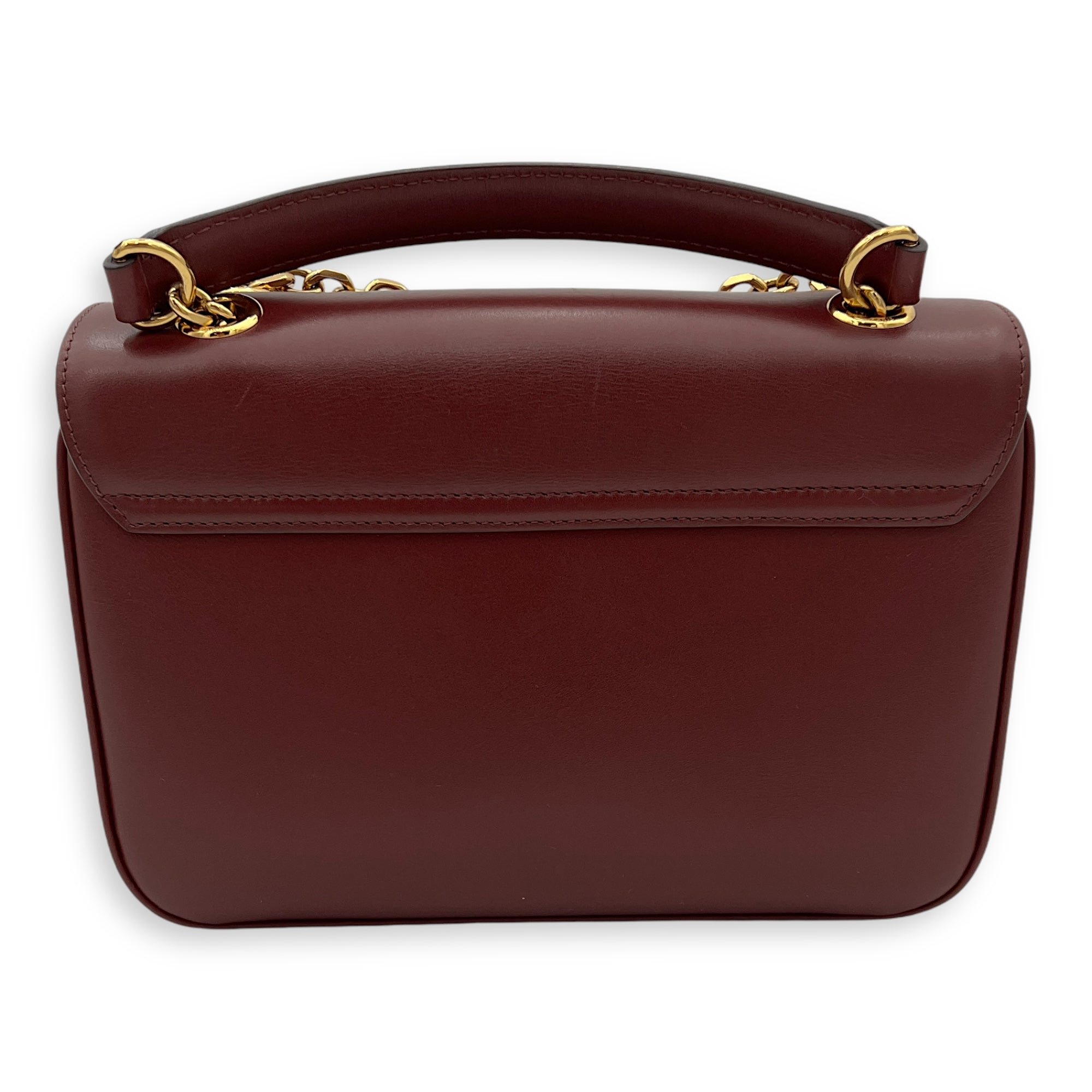 C Red Shoulder Bag in Calfskin, Gold hardware - Image 3
