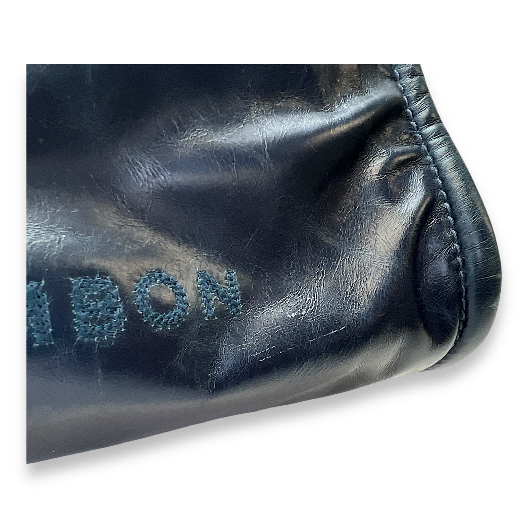 Deauville Medium Blue Tote Bag in Calfskin, Silver hardware - Image 10