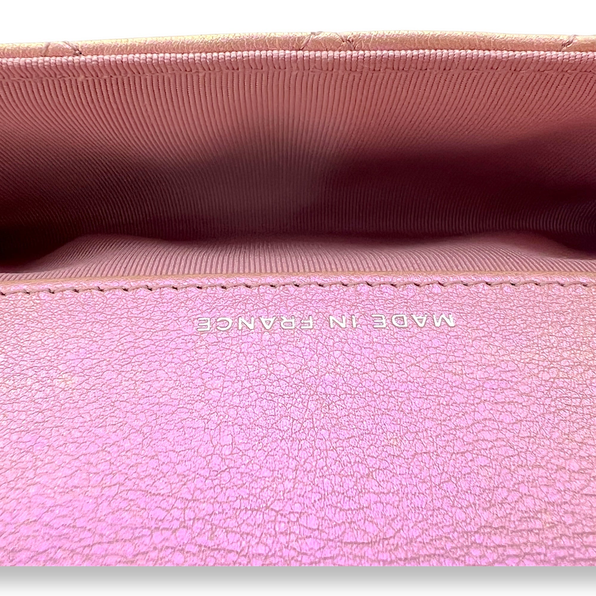 Glasses Crossbody Bag Pink in Calfskin, Silver hardware - Image 11