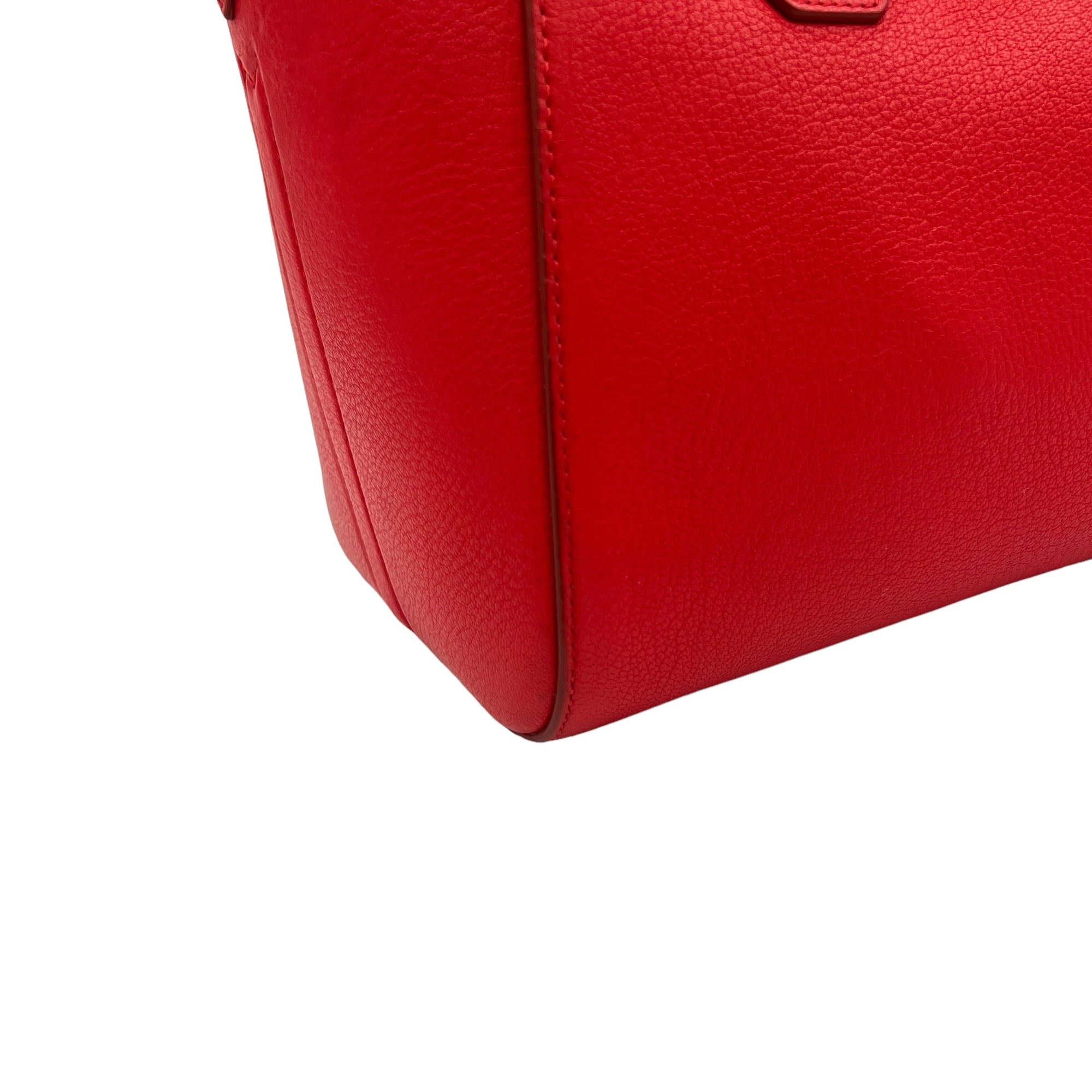 Antigona Small Red Top Handle Bag in Goat Leather, Silver hardware - Image 10