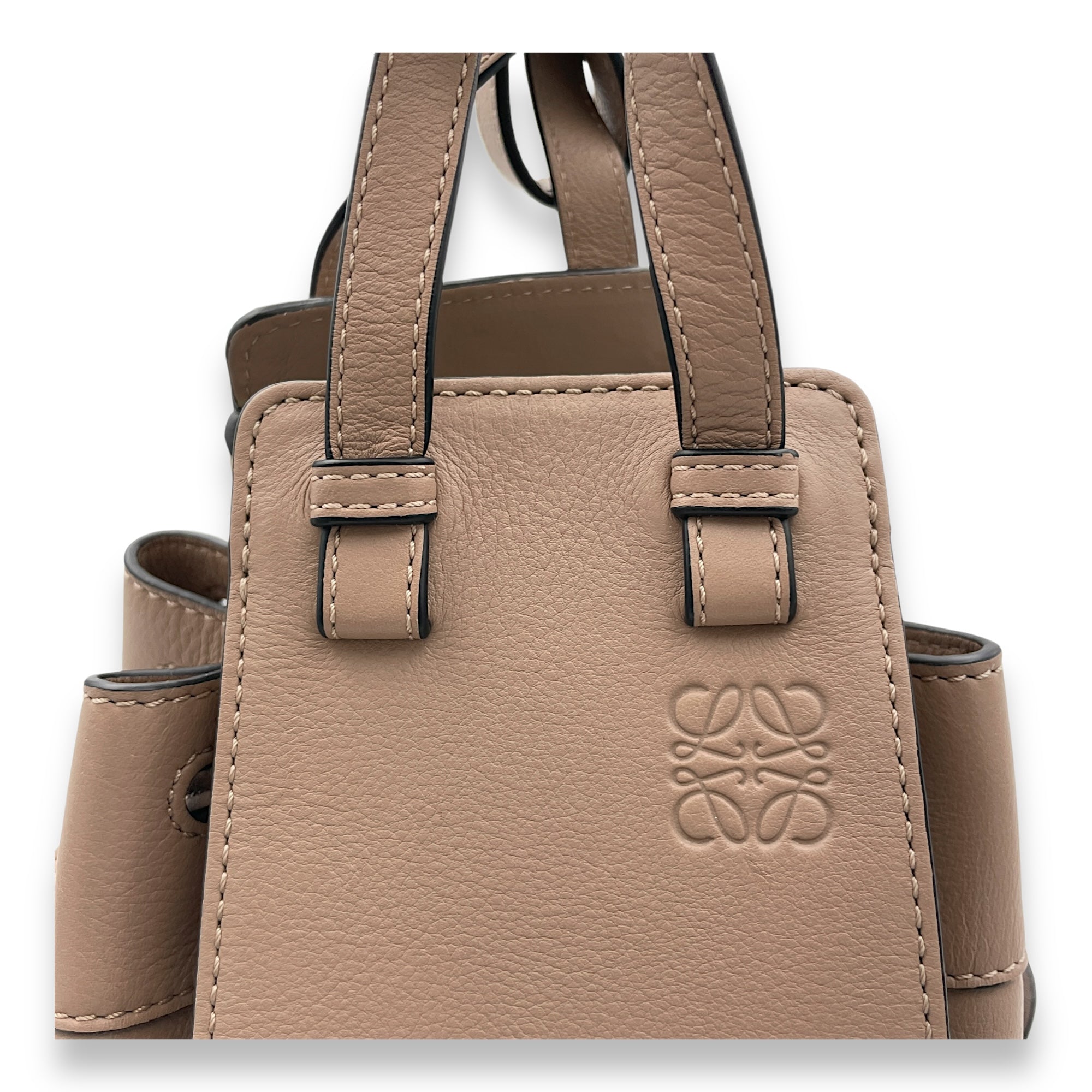 Hammock Mini Brown Top Handle Bag in Calfskin, Gold hardware - Image 8