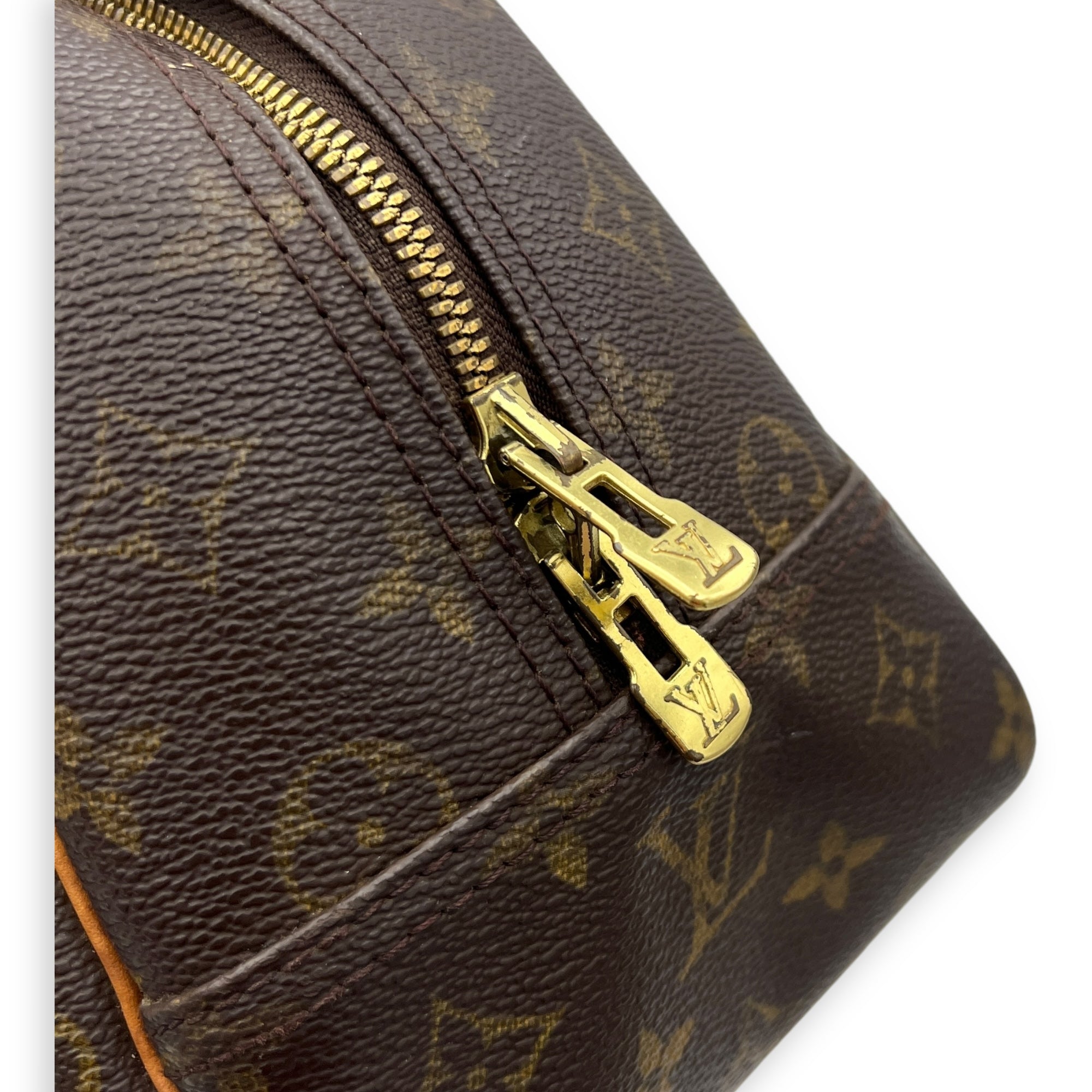 Deauville Top Handle Bag Brown in Monogram Coated Canvas, Gold hardware - Image 12