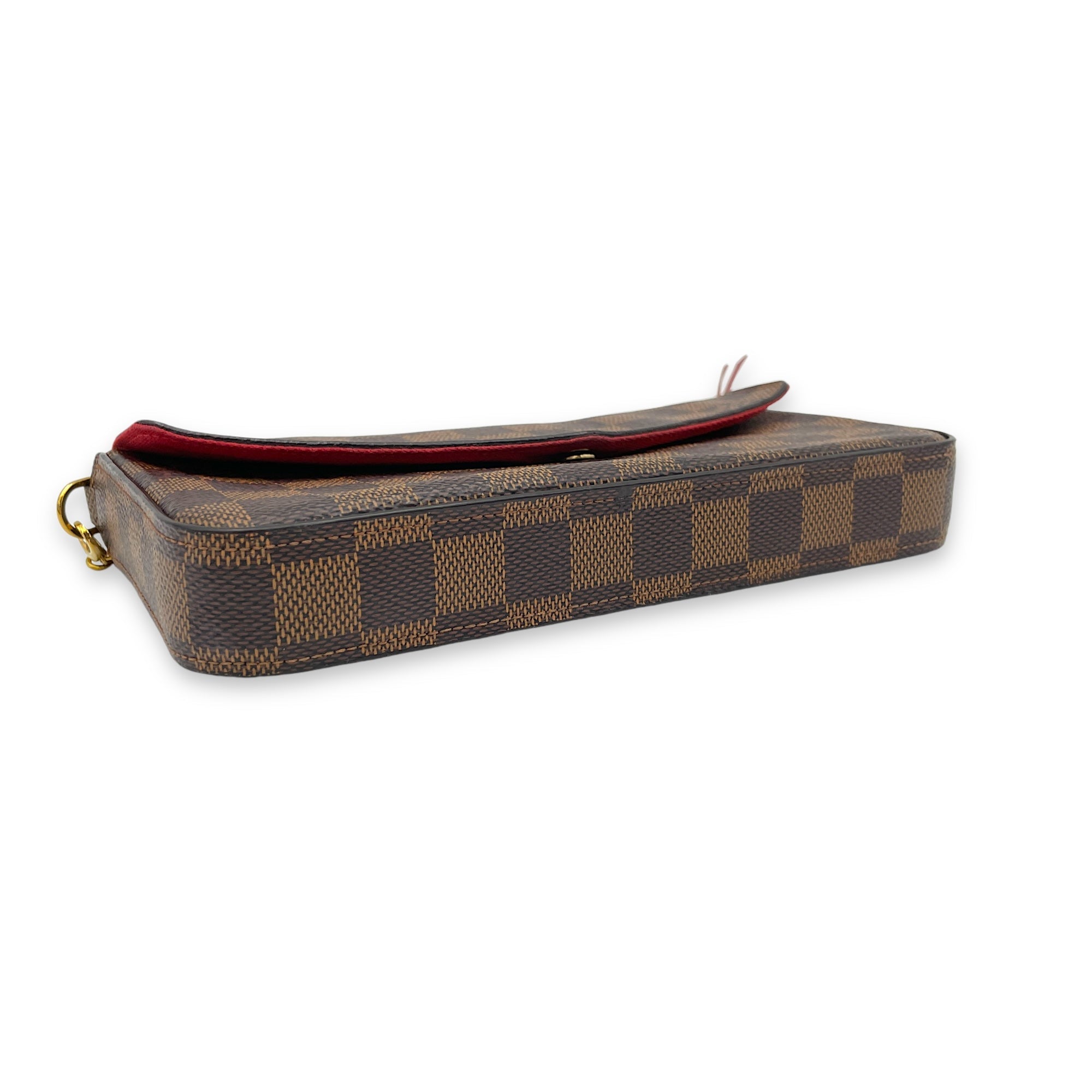 Felicie Wallet On Chain Brown in Coated Canvas, Gold hardware - Image 6