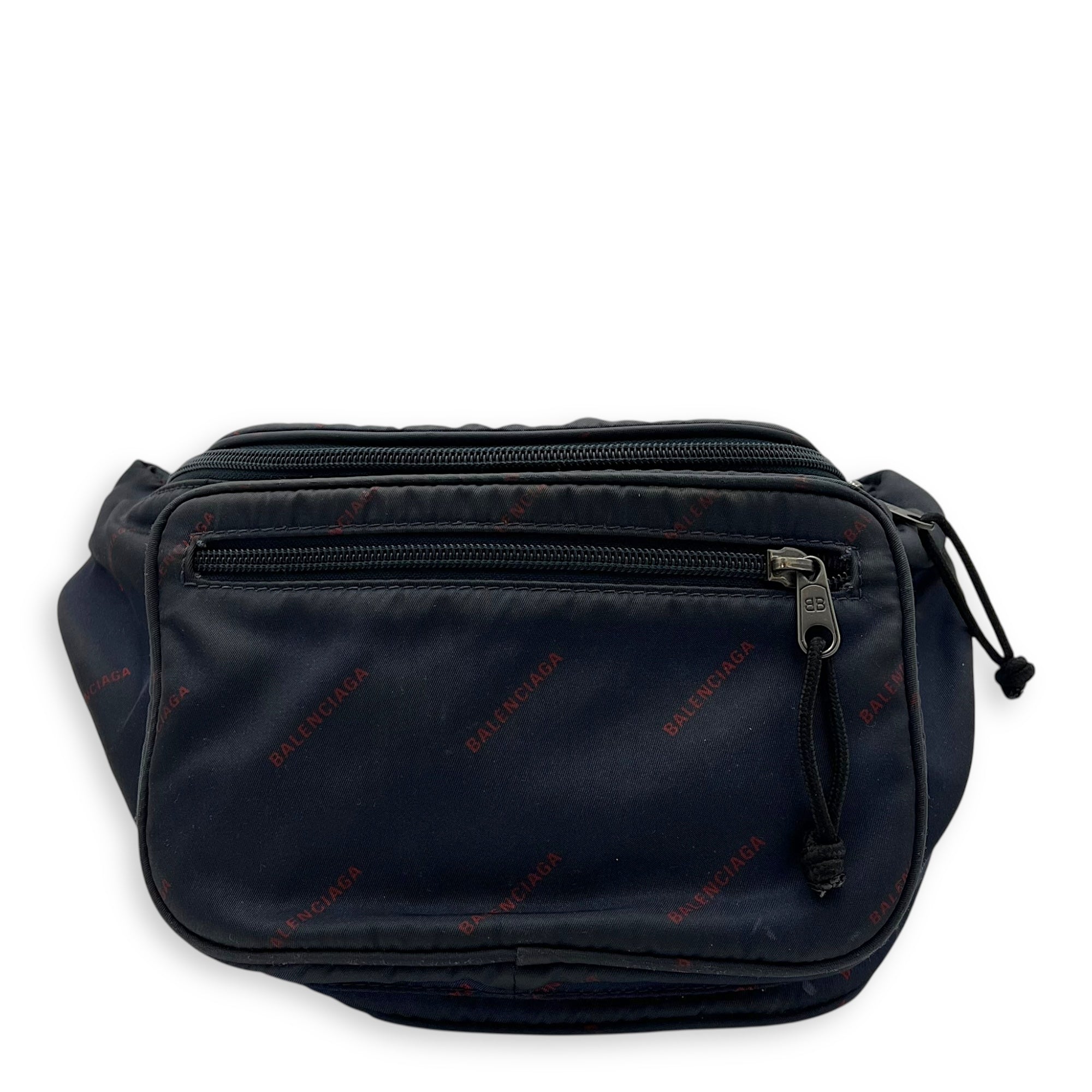 Logo Blue Belt Bag in Nylon, Silver hardware