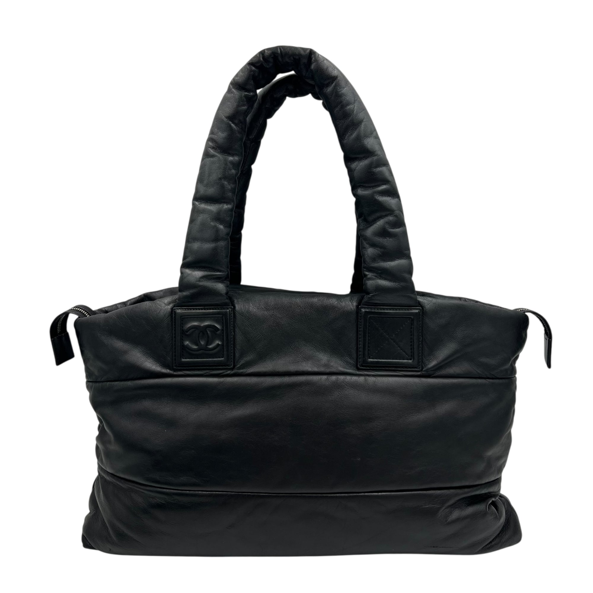 Coco Cocoon Shoulder Bag Black in Calfskin, Silver hardware