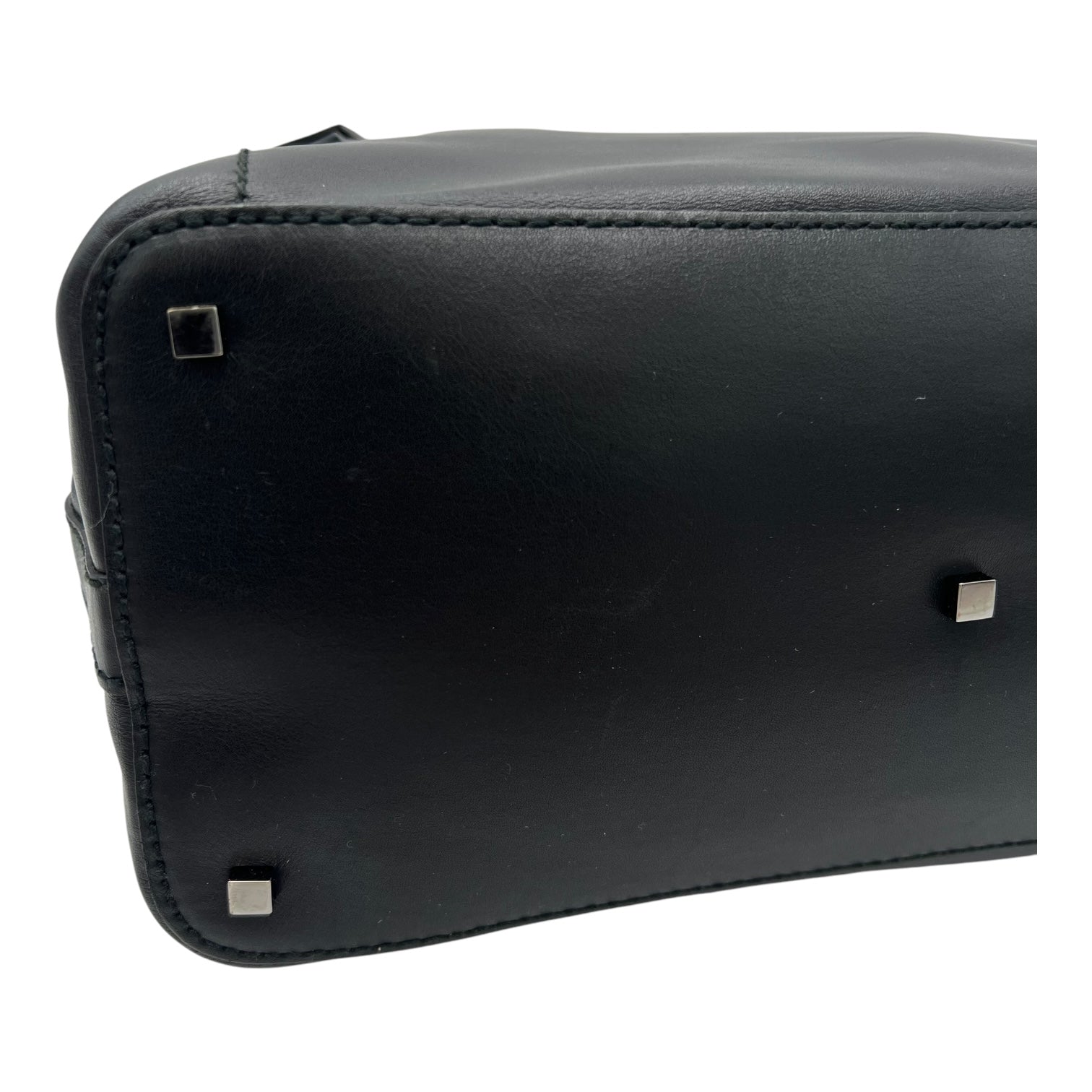 Hobo Black Top Handle Bag in Calfskin, Silver hardware - Image 12