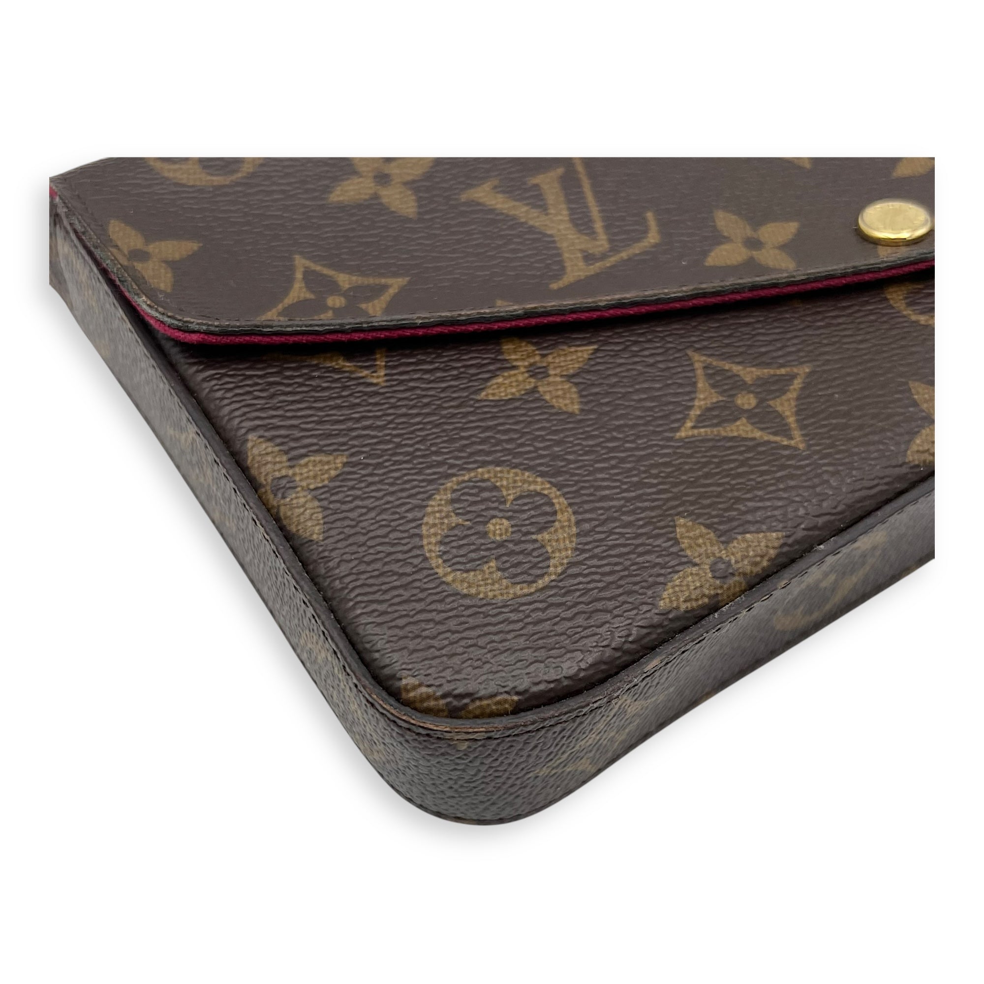 Felicie Crossbody Bag Brown in Monogram Coated Canvas, Gold hardware - Image 9