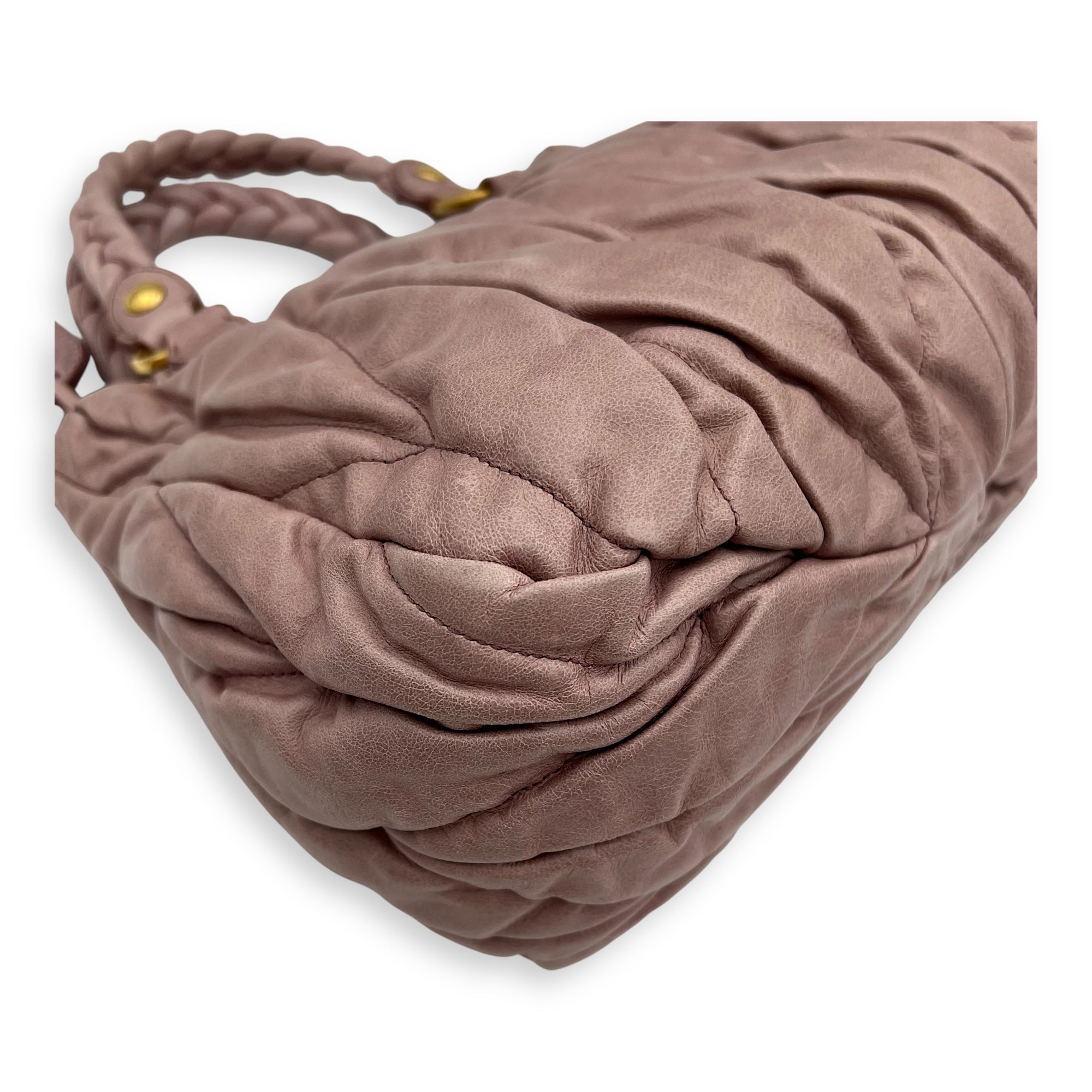 Gaufre Top Handle Bag Pink in Calfskin, Gold hardware - Image 12