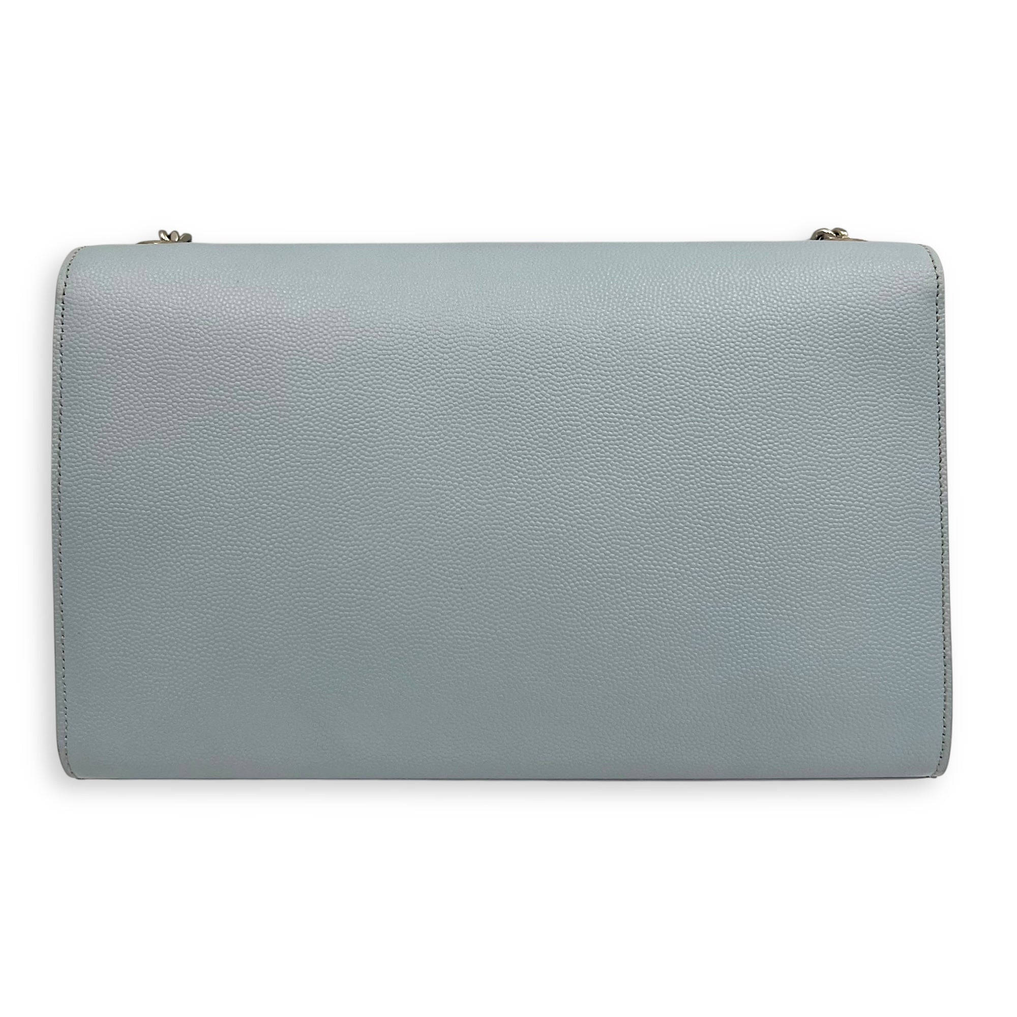 Kate Medium Blue Crossbody Bag in Calfskin, Silver hardware - Image 3