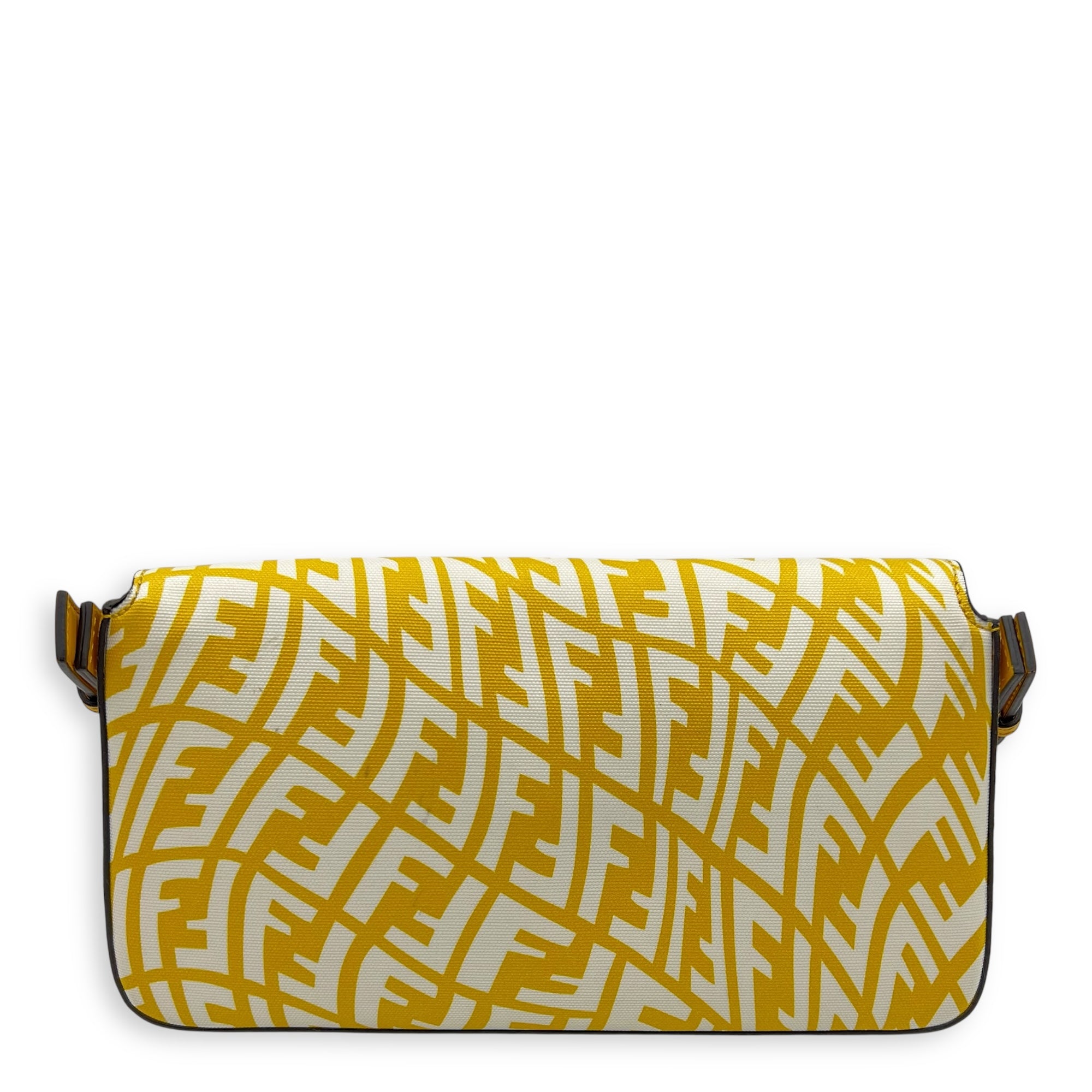 Baguette Shoulder Bag Yellow in Coated Canvas, Gold hardware - Image 3