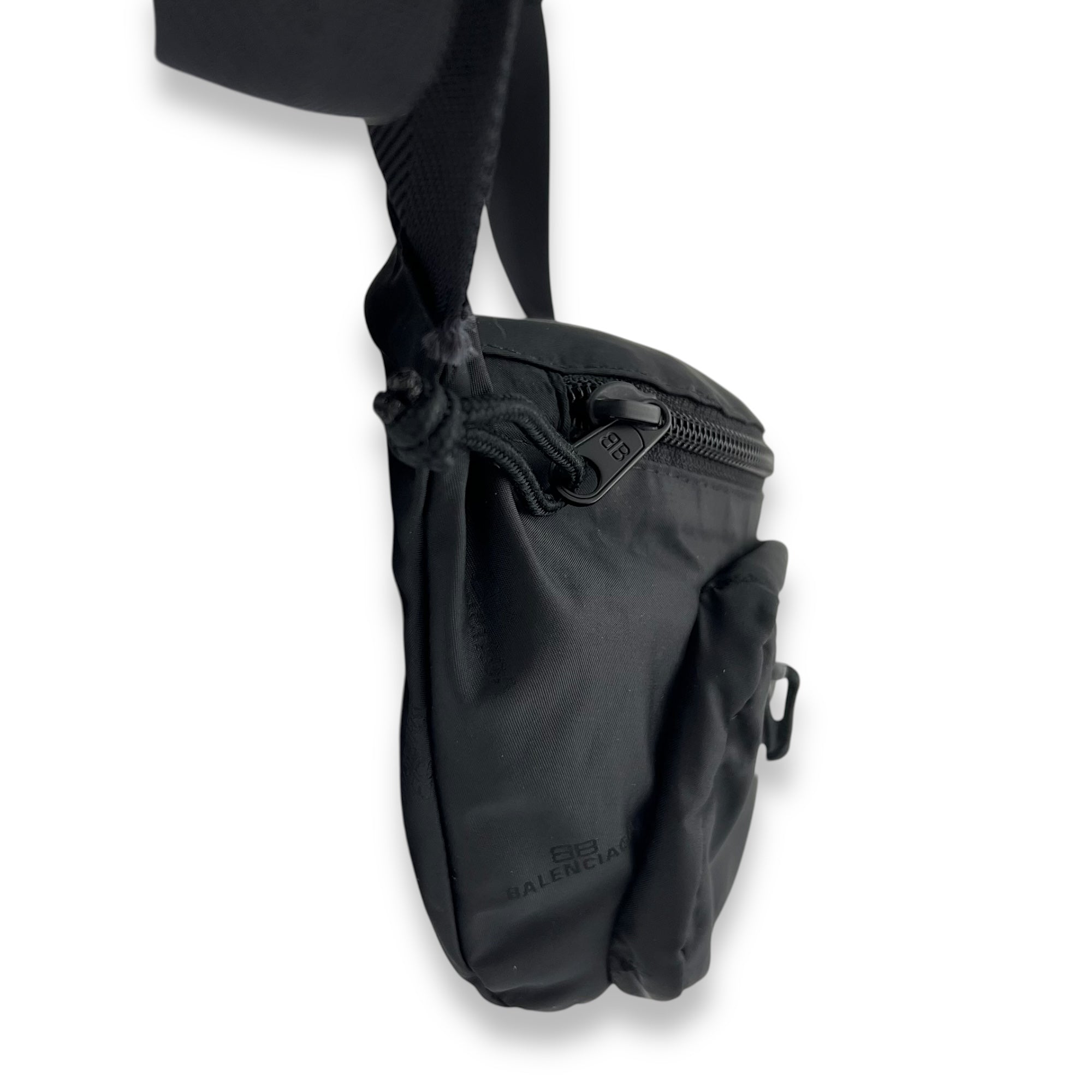 Logo Belt Bag Black in Canvas, Silver hardware - Image 4