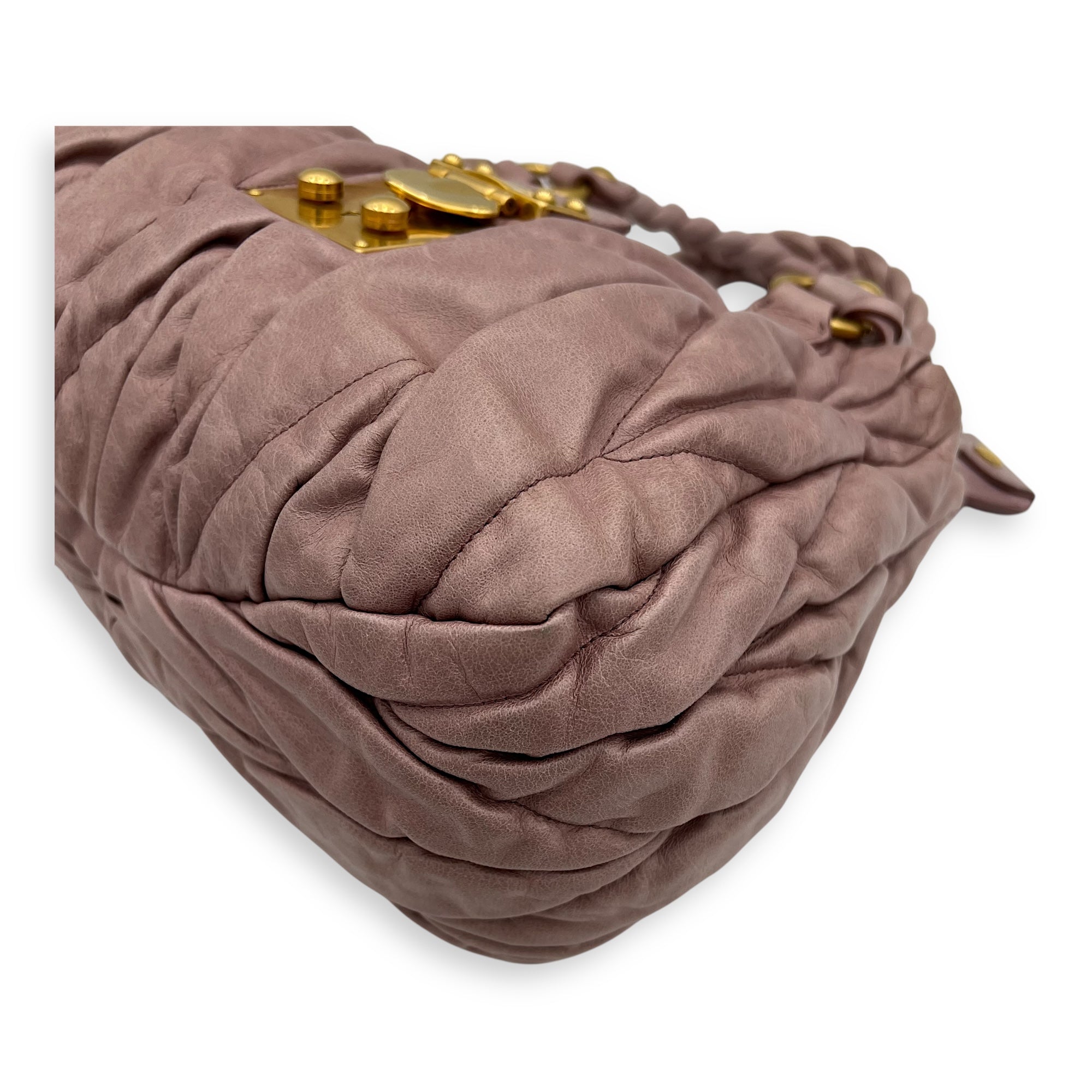 Gaufre Top Handle Bag Pink in Calfskin, Gold hardware - Image 11