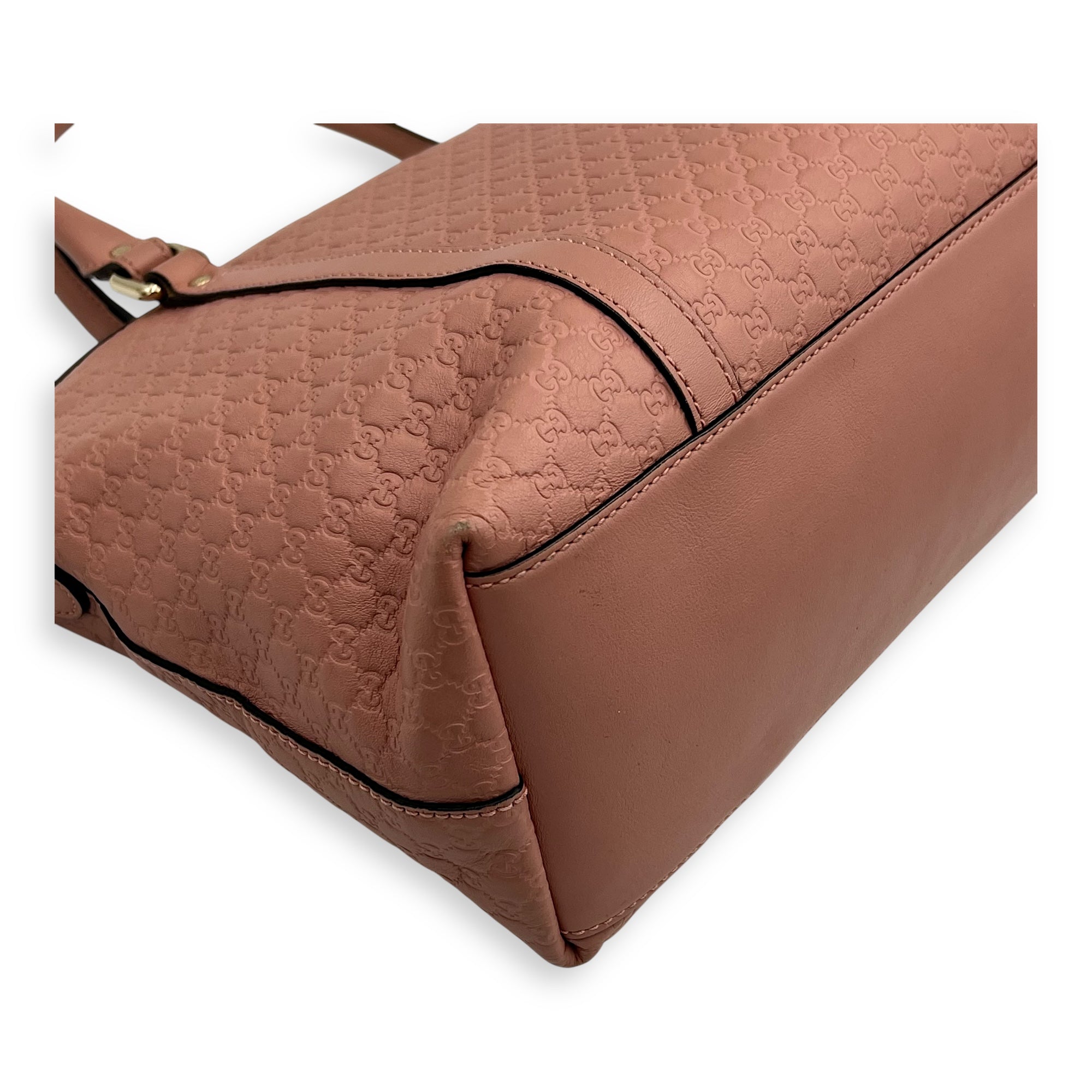 Microguccissima Tote Bag Pink in Guccissima Leather, Gold hardware - Image 10