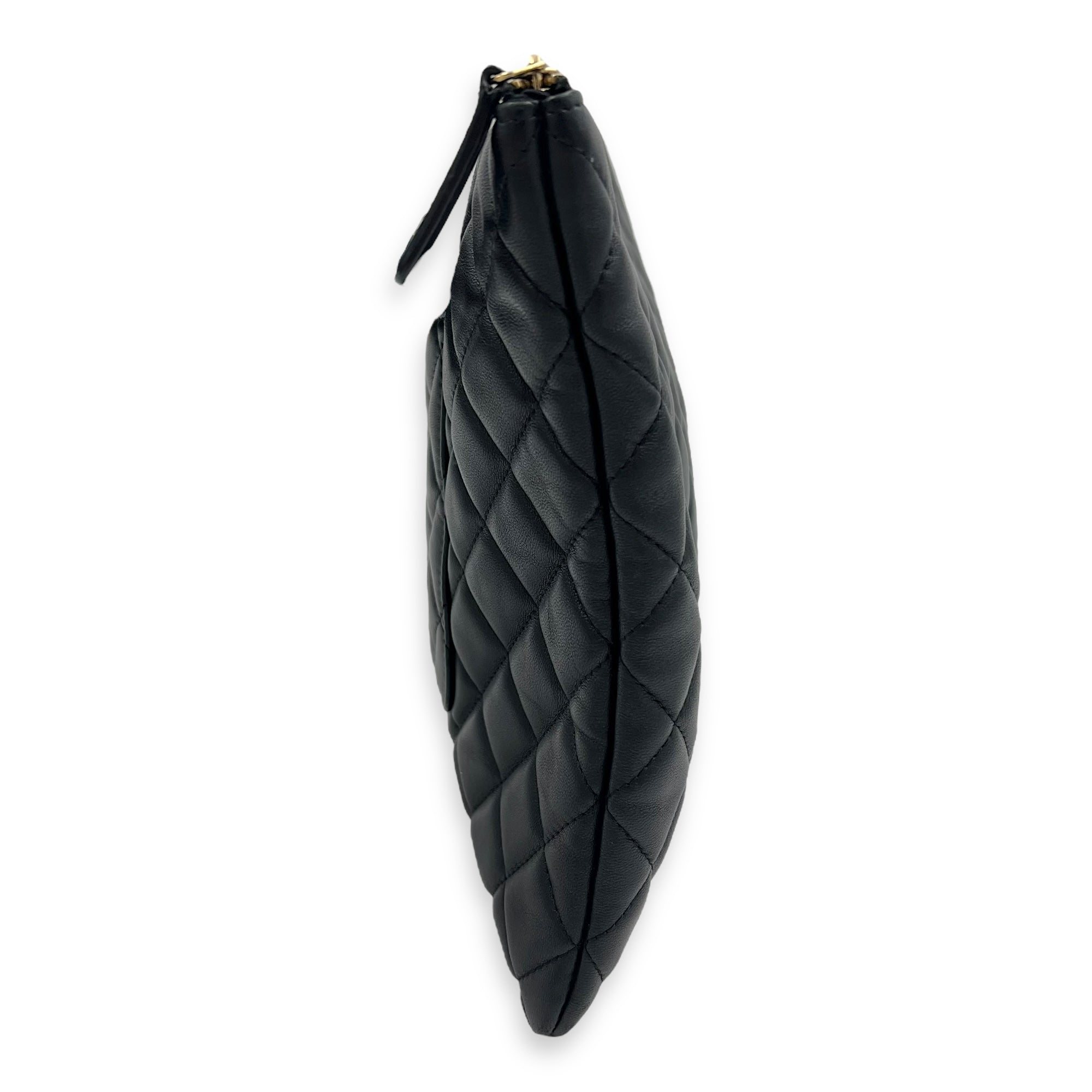 Classic Pouch Black in Lambskin, Gold hardware - Image 4