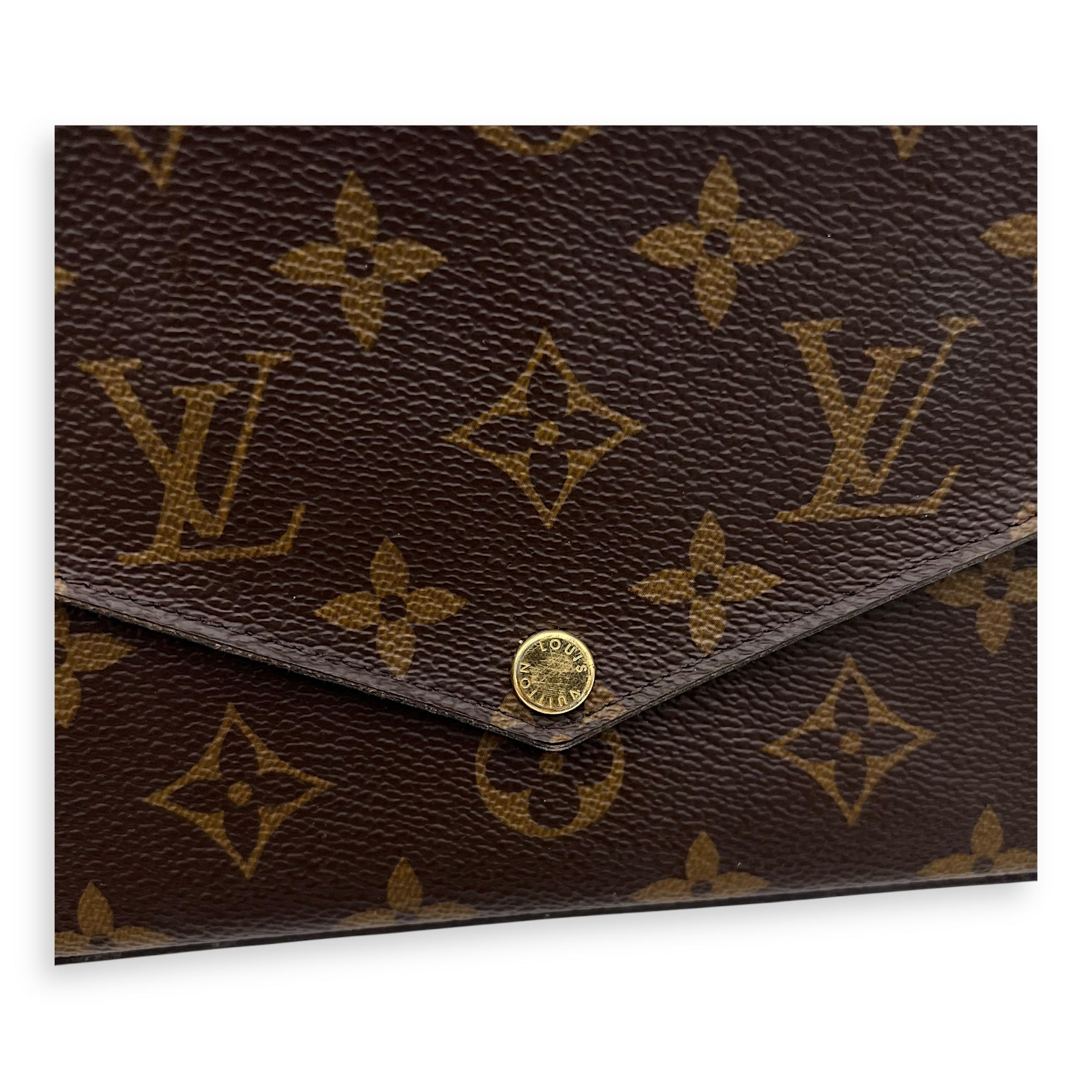 Felicie Crossbody Bag Brown in Monogram Coated Canvas, Gold hardware - Image 8