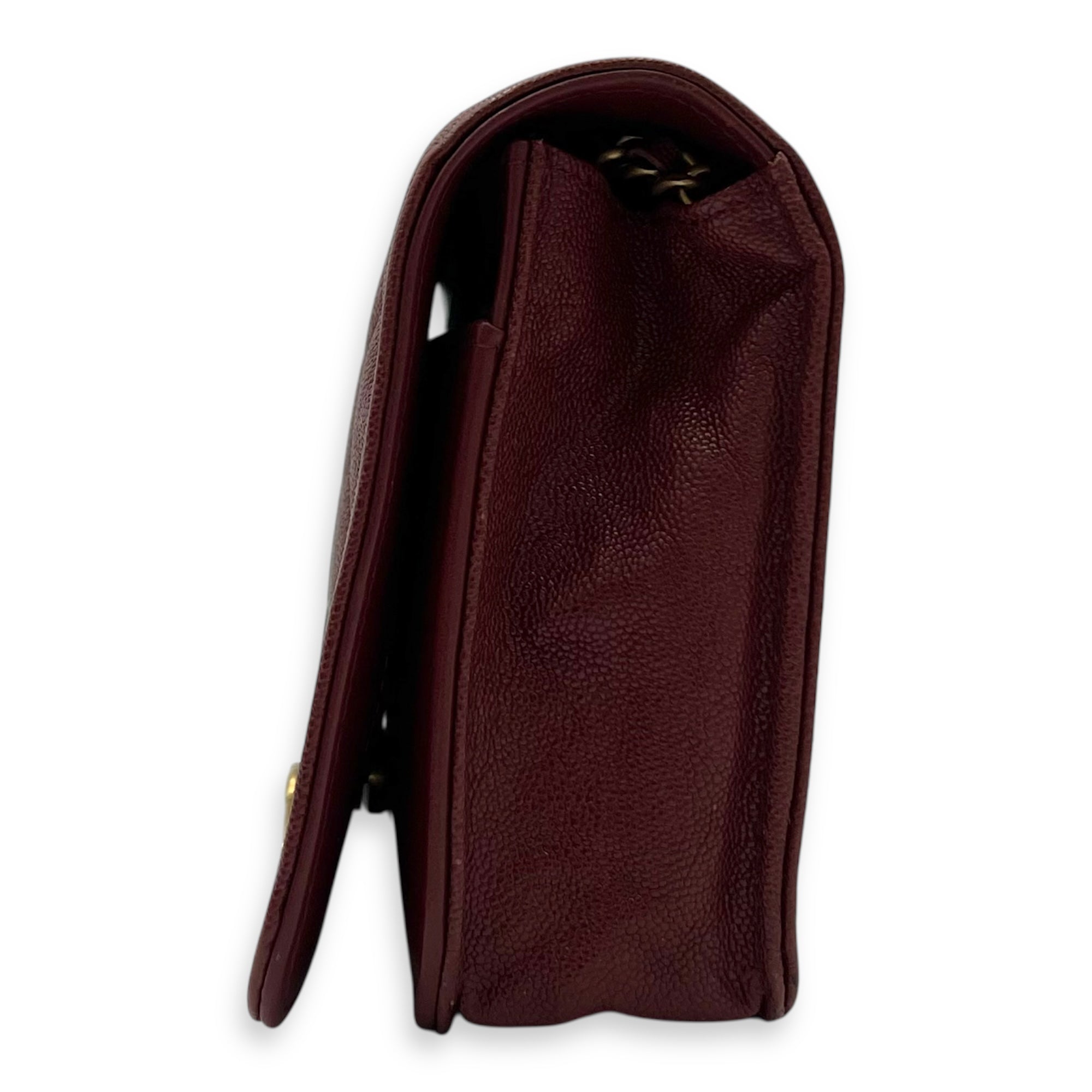 Boy Wallet On Chain Red in Caviar Leather, Gold hardware - Image 5