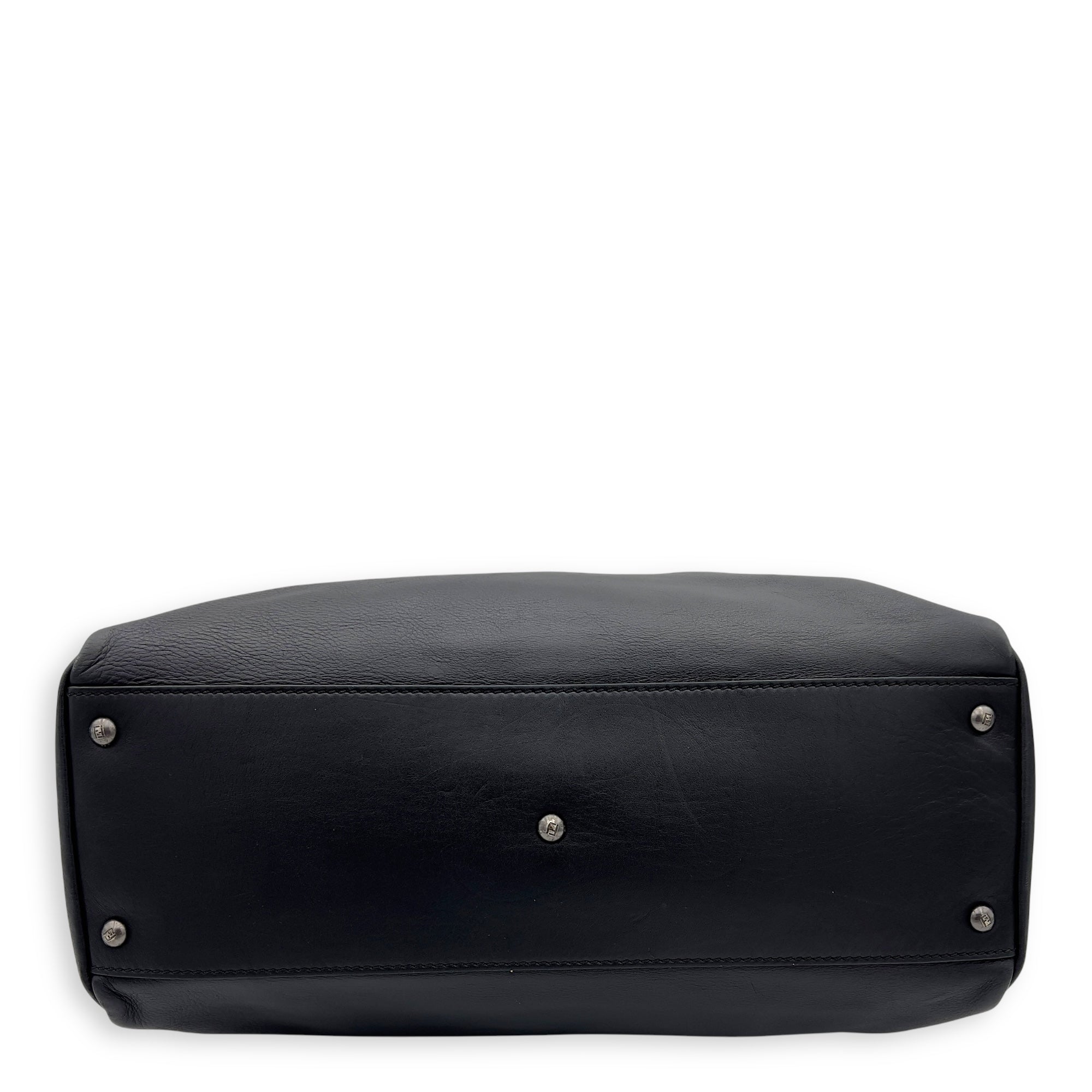 Peekaboo Top Handle Bag Black in Calfskin, Silver hardware - Image 6