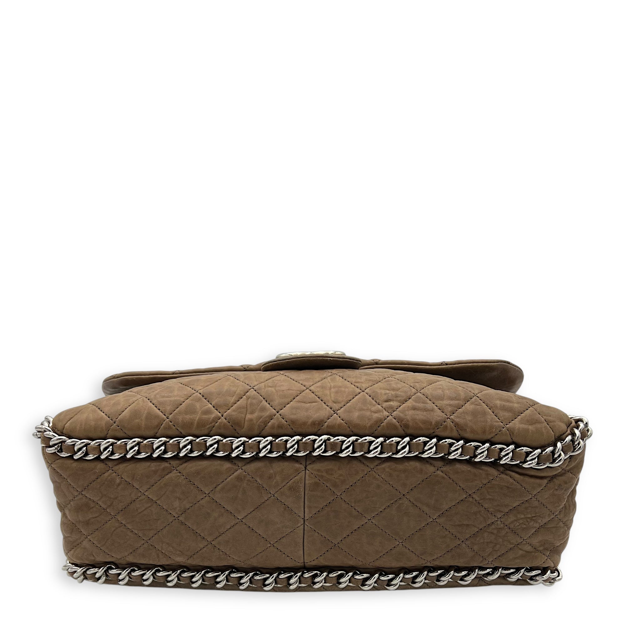 CC Shoulder Bag Brown in Calfskin, Silver hardware - Image 6