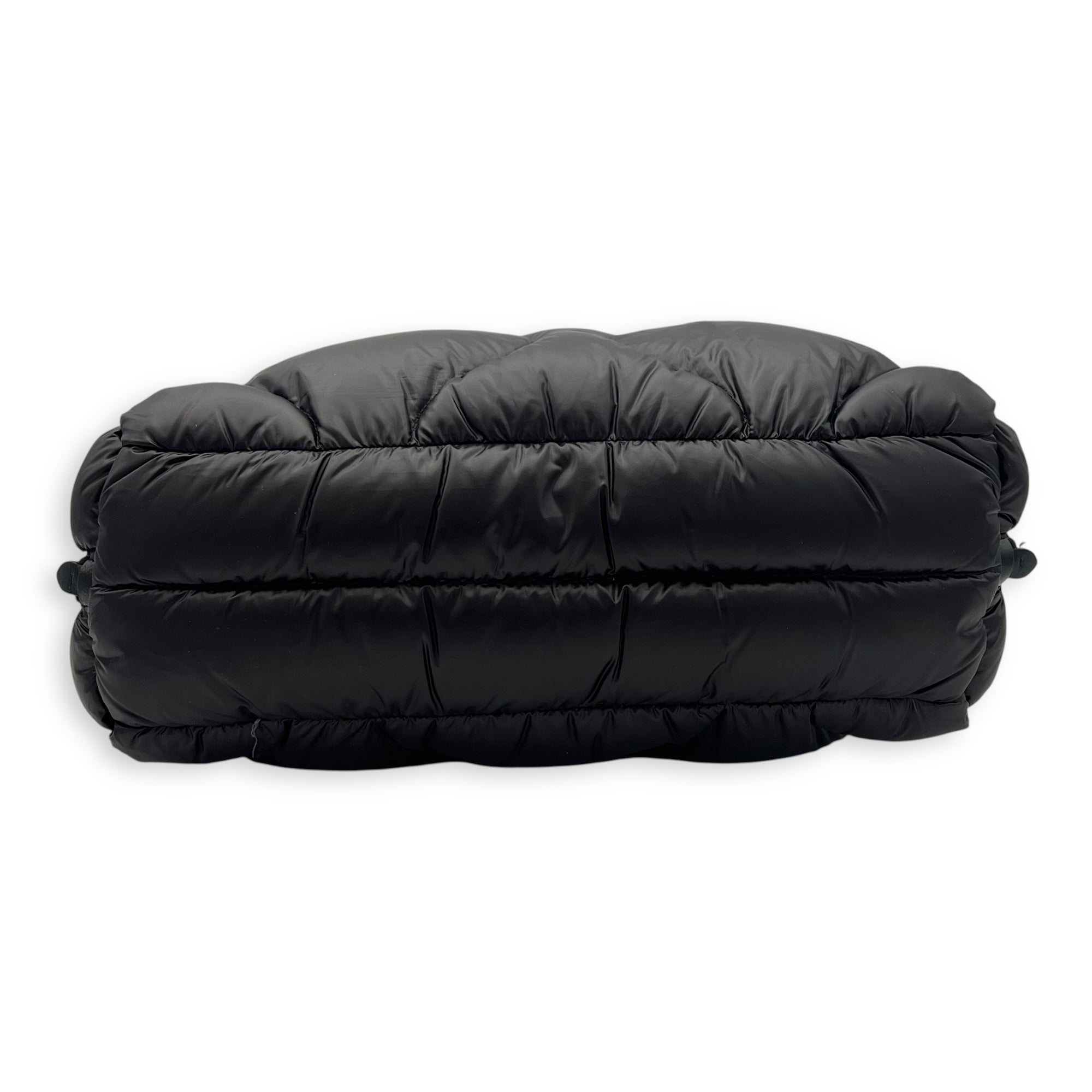 Paded Boston Top Handle Bag Black in Nylon, Silver hardware - Image 6