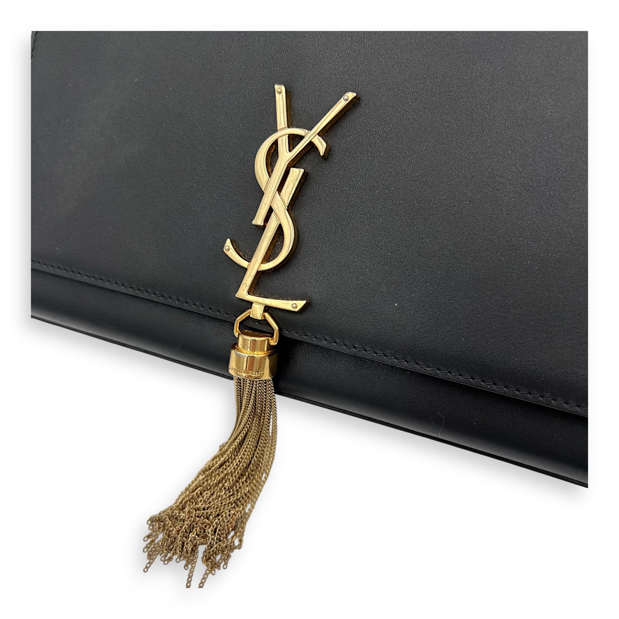 Kate Crossbody Bag Black in Calfskin, Gold hardware - Image 7