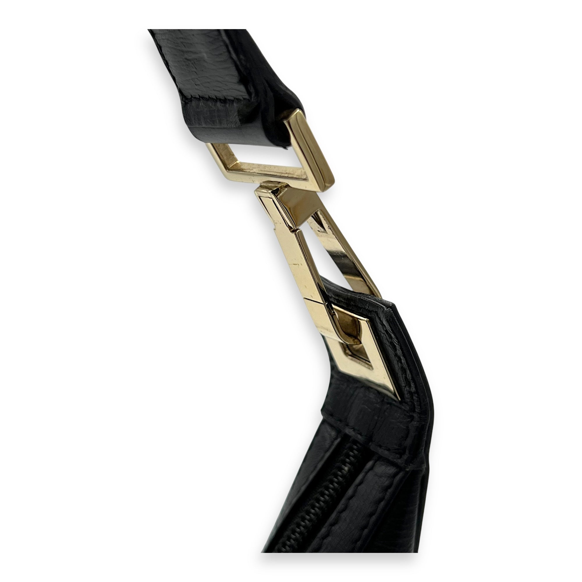 Vintage Shoulder Bag Black in Calfskin, Gold hardware - Image 8