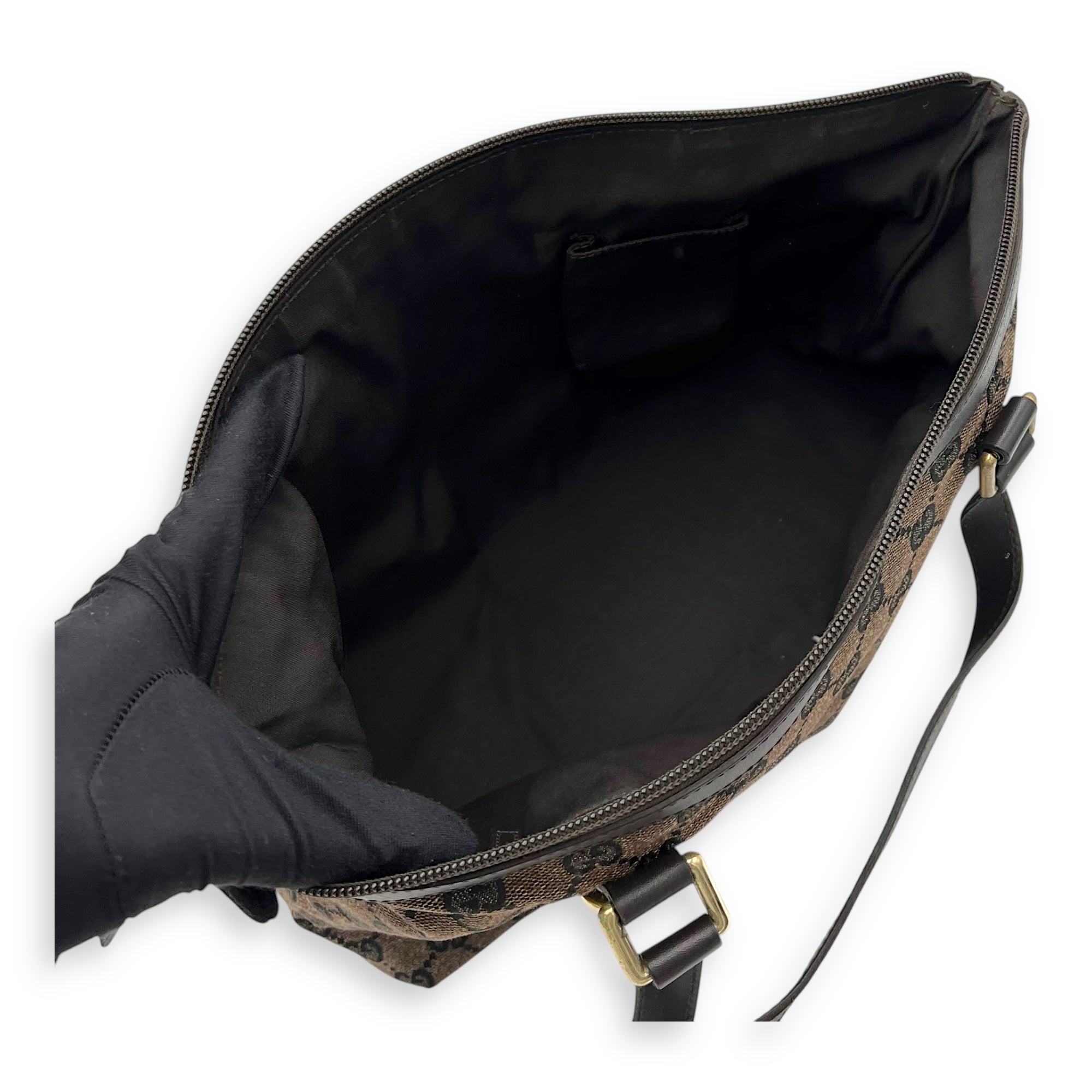 GG Shoulder Bag Brown in Canvas, Gold hardware - Image 8