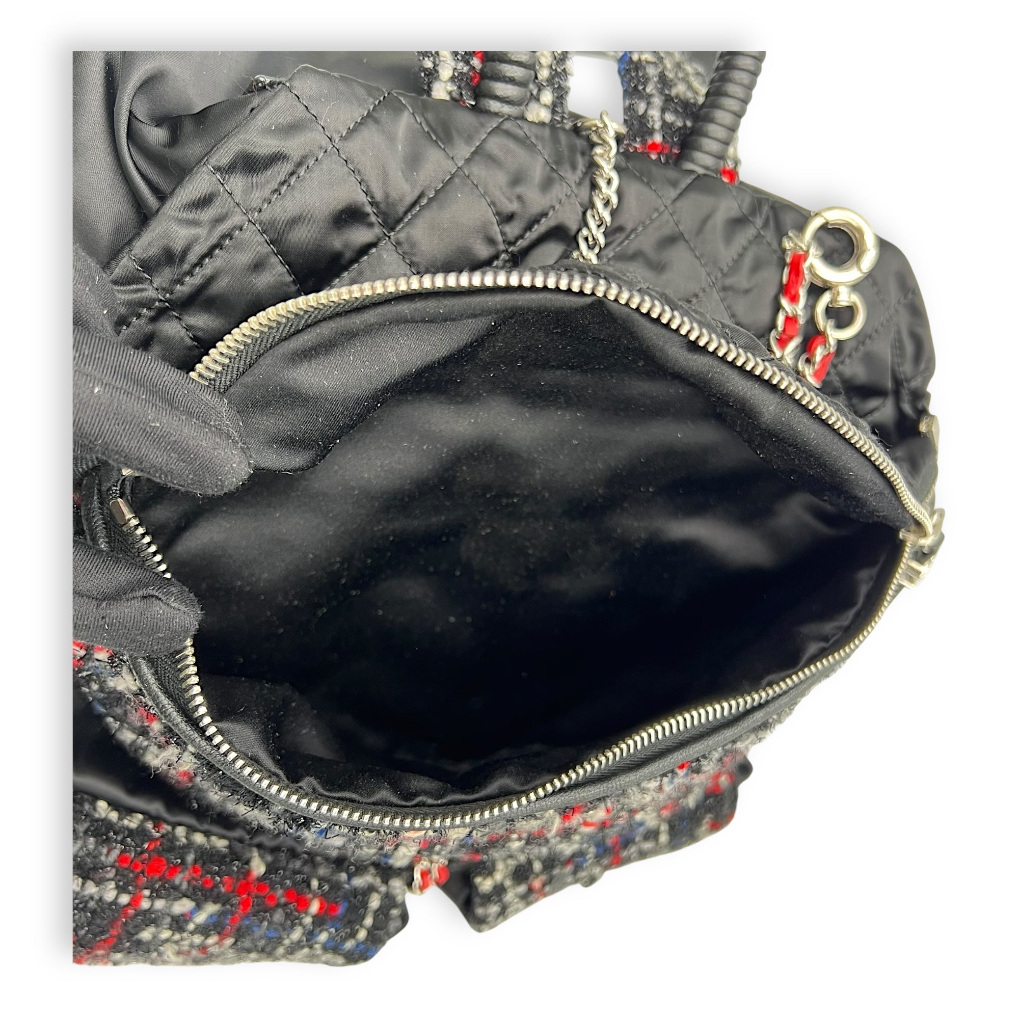 Astronaut Backpack Multi-colour in Tweed, Silver hardware - Image 11