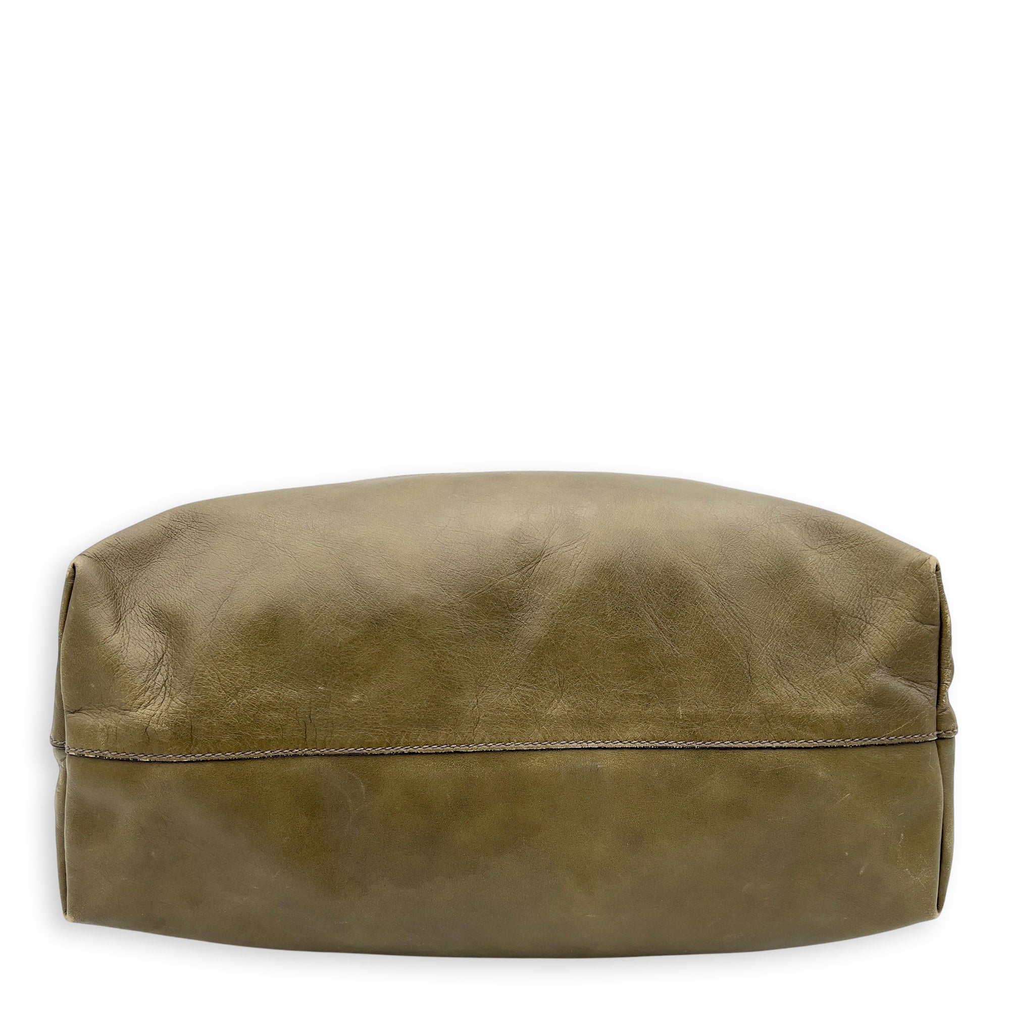 Logo Tote Bag Grey in Calfskin, Gold hardware - Image 6