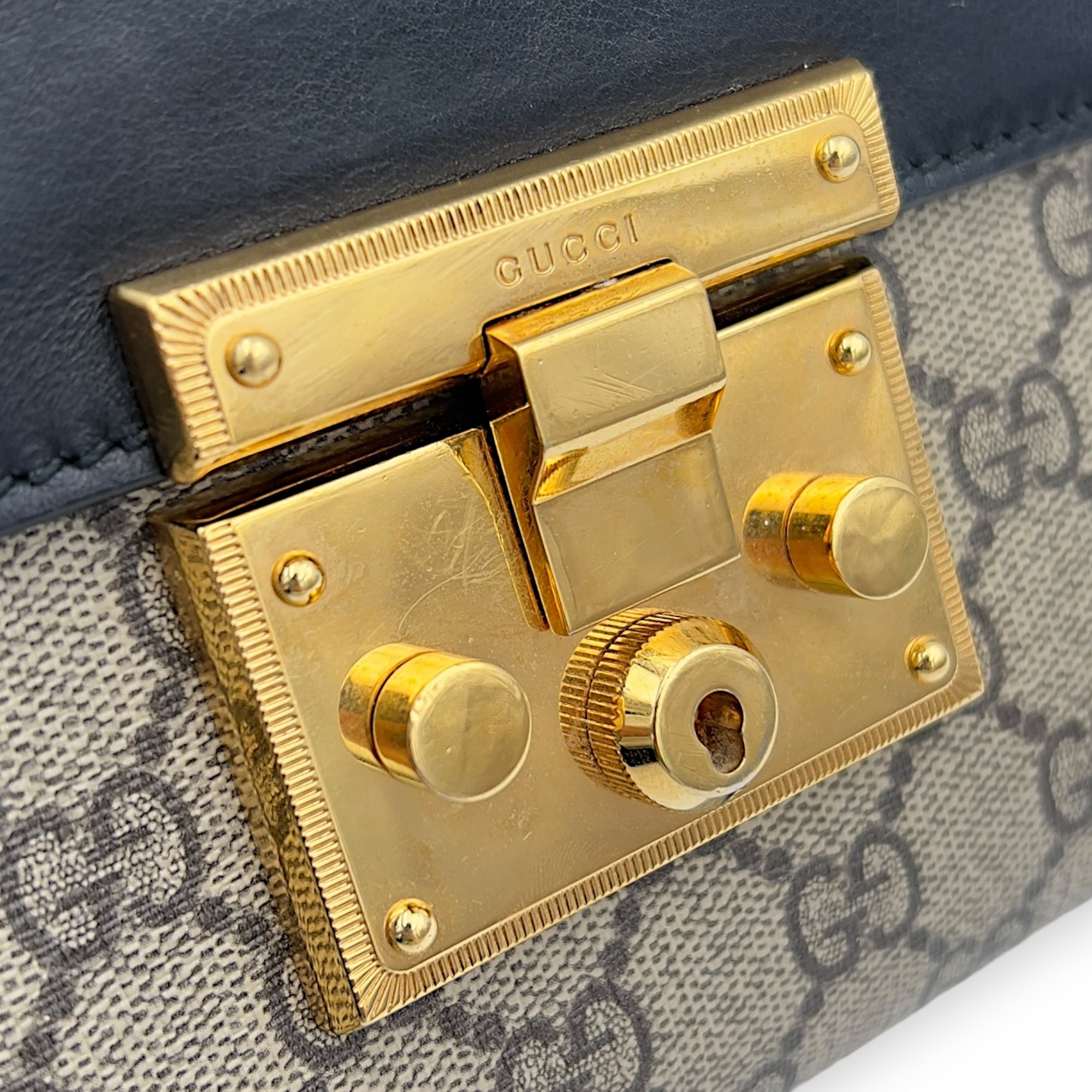 Padlock Shoulder Bag Brown in Coated Canvas, Gold hardware - Image 8