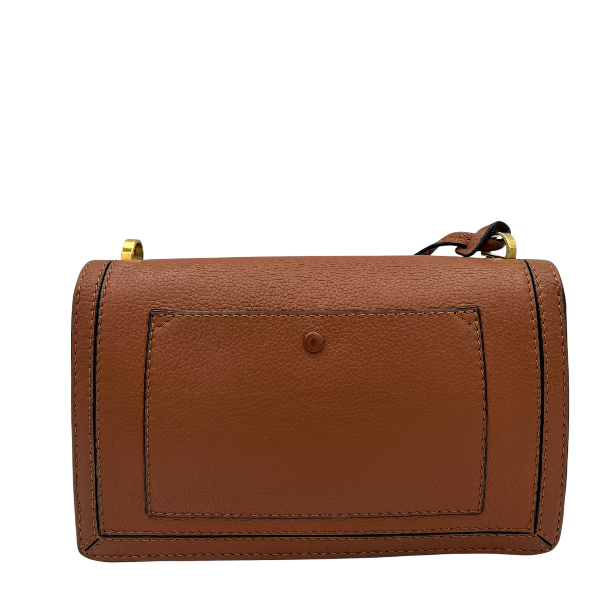 Barcelona Crossbody Bag Brown in Calfskin, Gold hardware - Image 3