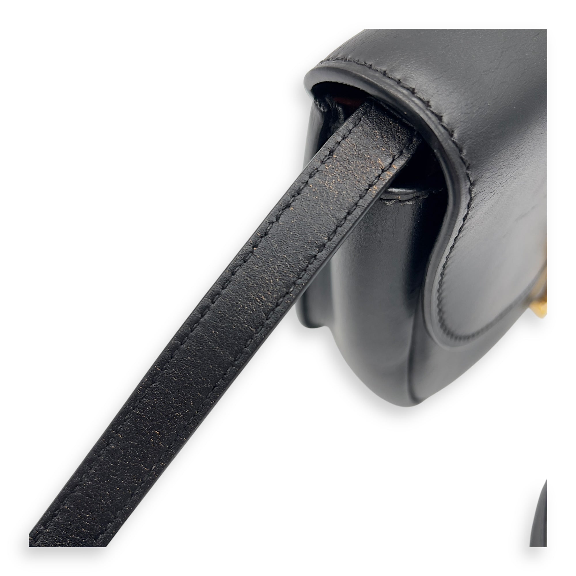 Kaia Crossbody Bag Black in Calfskin, Gold hardware - Image 11