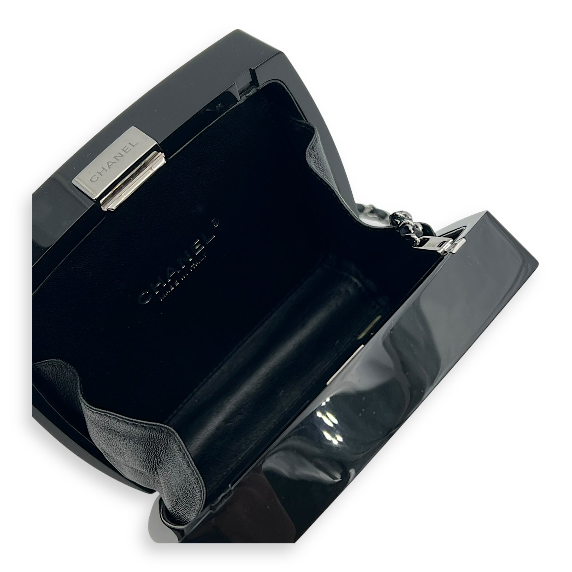 Compact Minaudieure Beige Crossbody Bag in, Silver hardware - Image 11