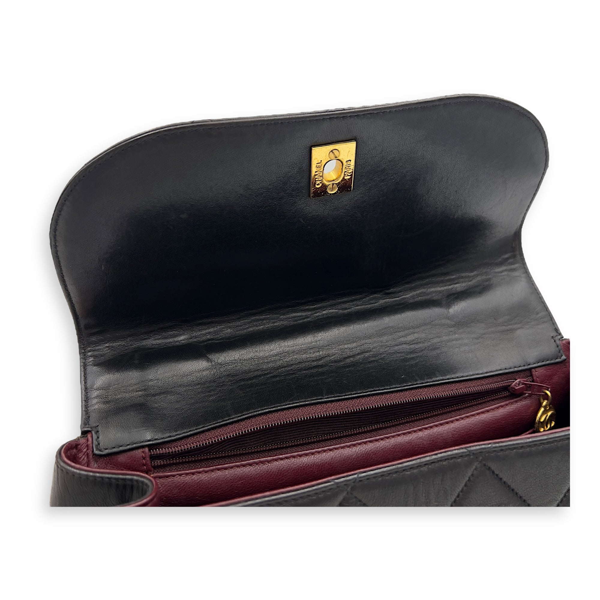 Vintage Quilted CC Top Handle Bag Brown in Lambskin, Gold hardware - Image 11