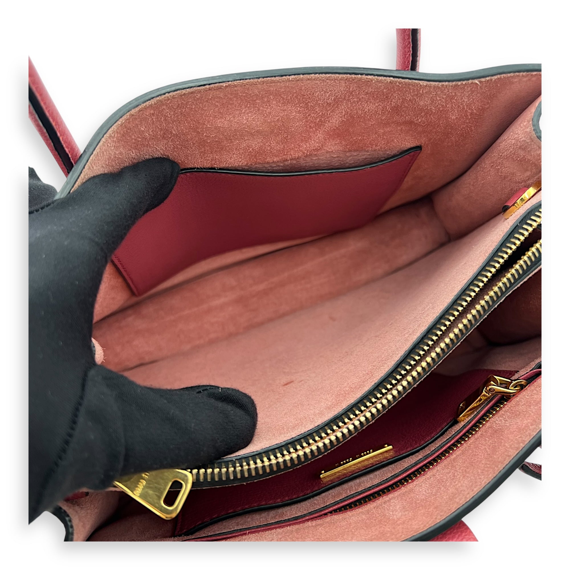 Madras Pink Top Handle Bag in Calfskin, Gold hardware - Image 8