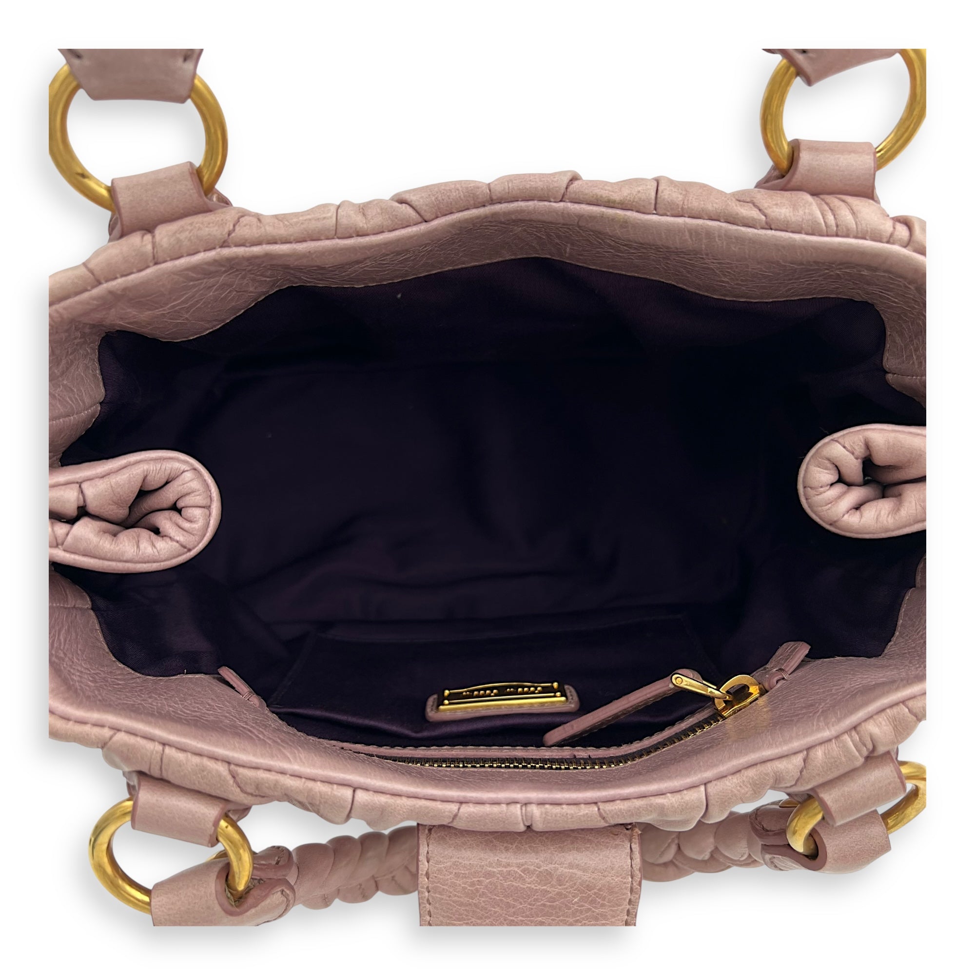 Gaufre Top Handle Bag Pink in Calfskin, Gold hardware - Image 7