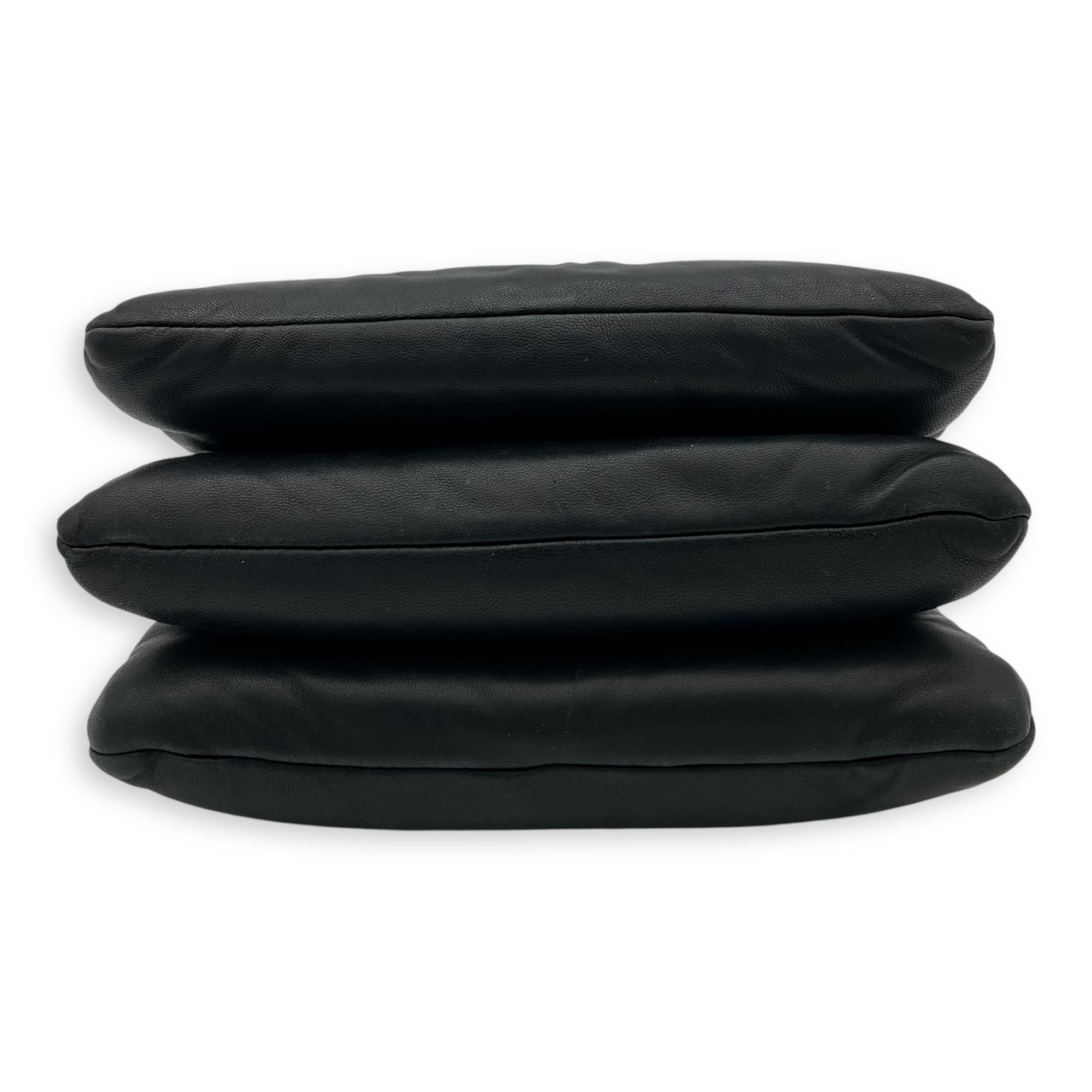 Trio Black Crossbody Bag in Lambskin, Gold hardware - Image 6