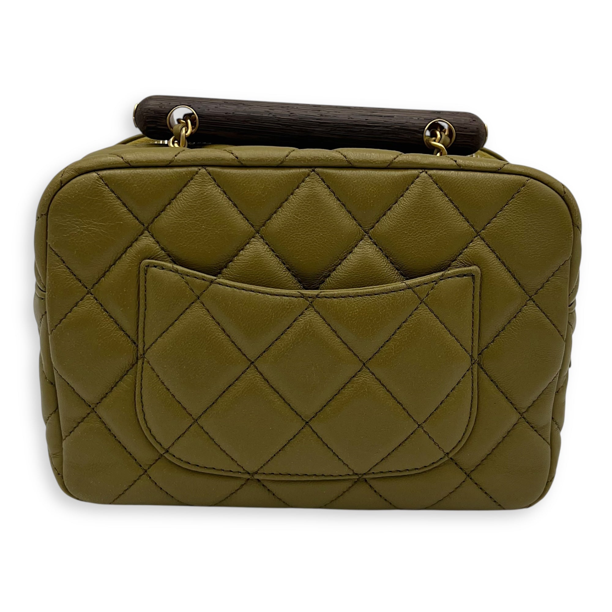 Wenge Wood Green Crossbody Bag in Lambskin, Gold hardware - Image 3