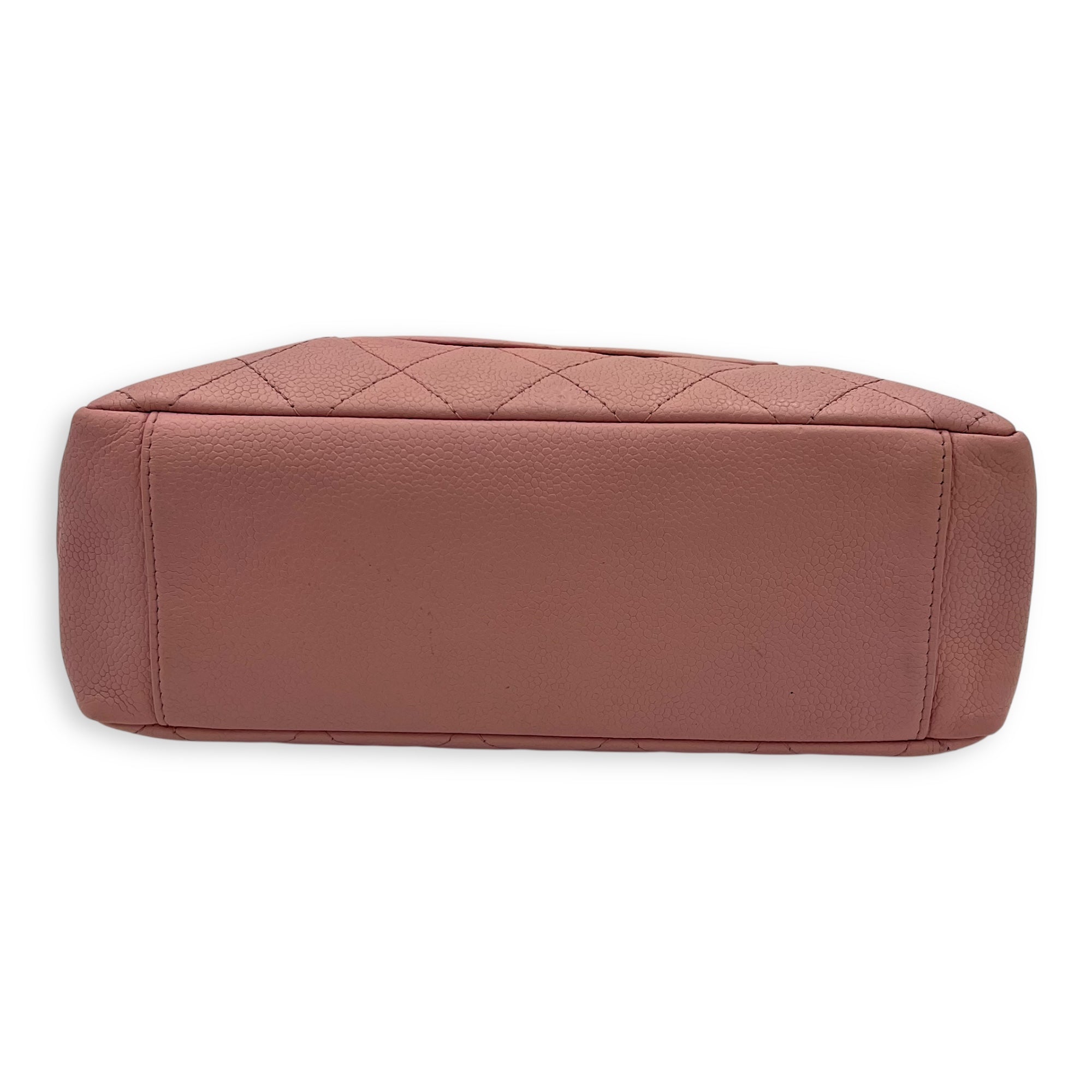 PST Petite Shopping Pink Tote Bag in Caviar Leather, Gold hardware - Image 6