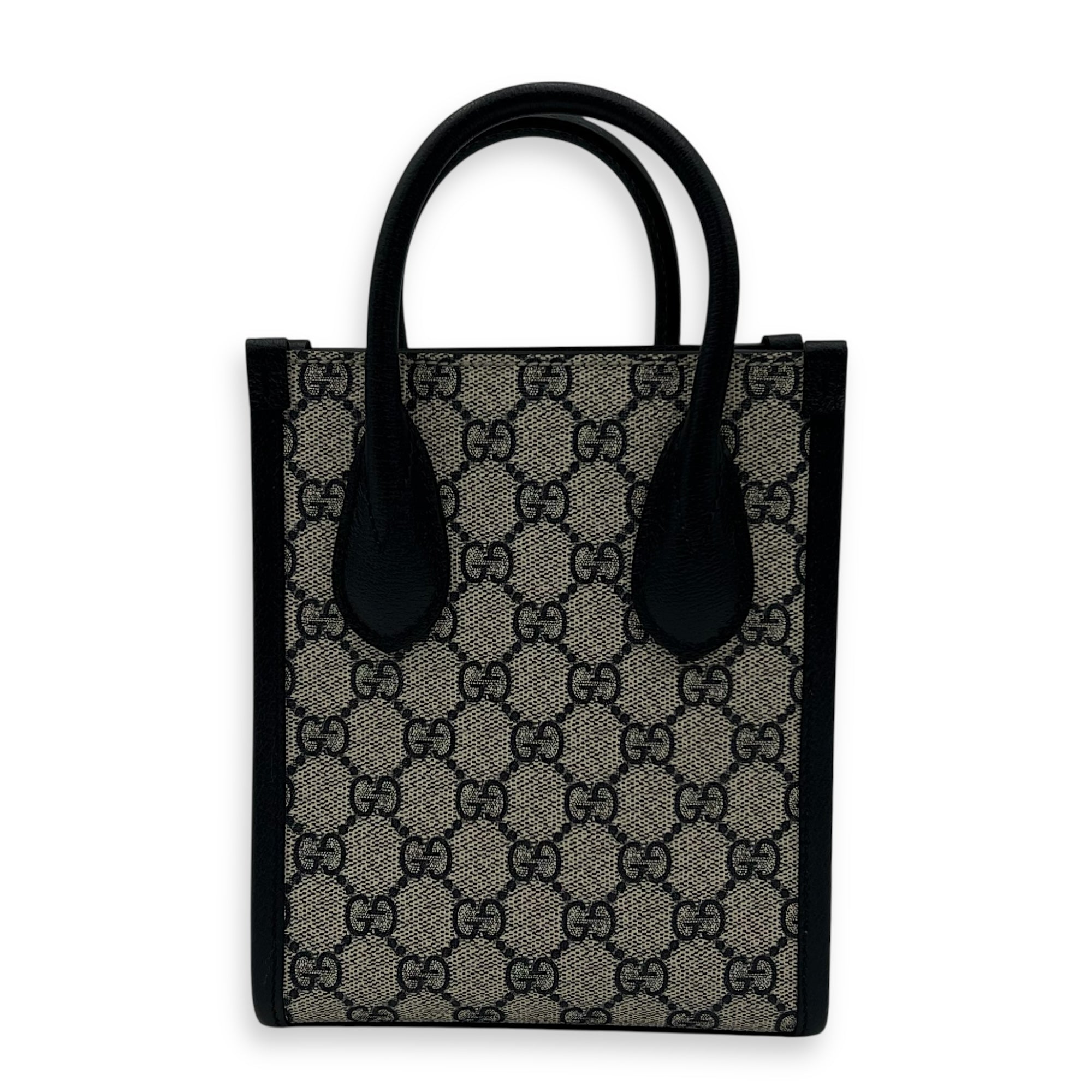 GG Supreme Top Handle Bag Blue in Coated Canvas, Silver hardware - Image 3