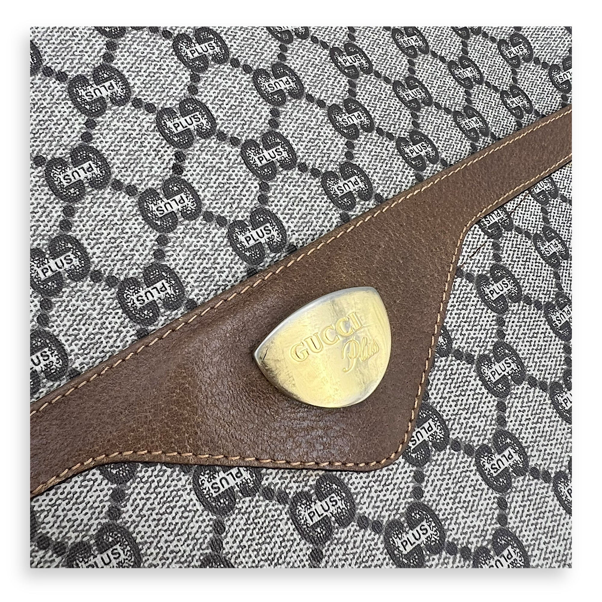 GG Tote Bag Grey in Coated Canvas, Gold hardware - Image 8