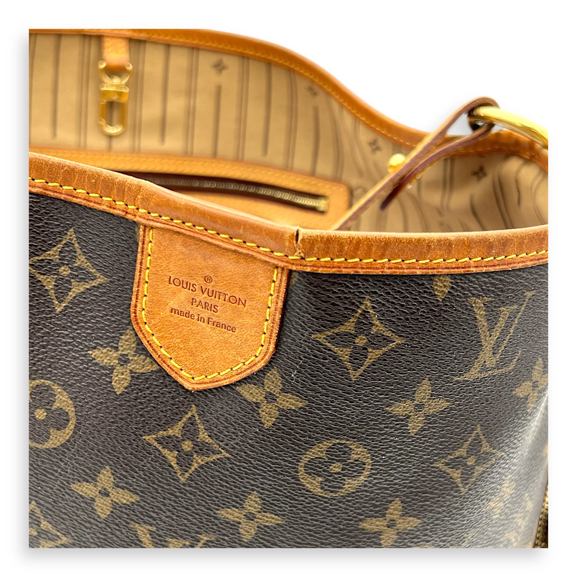 Delightful Shoulder Bag GM Brown in Monogram Coated Canvas, Gold hardware - Image 12