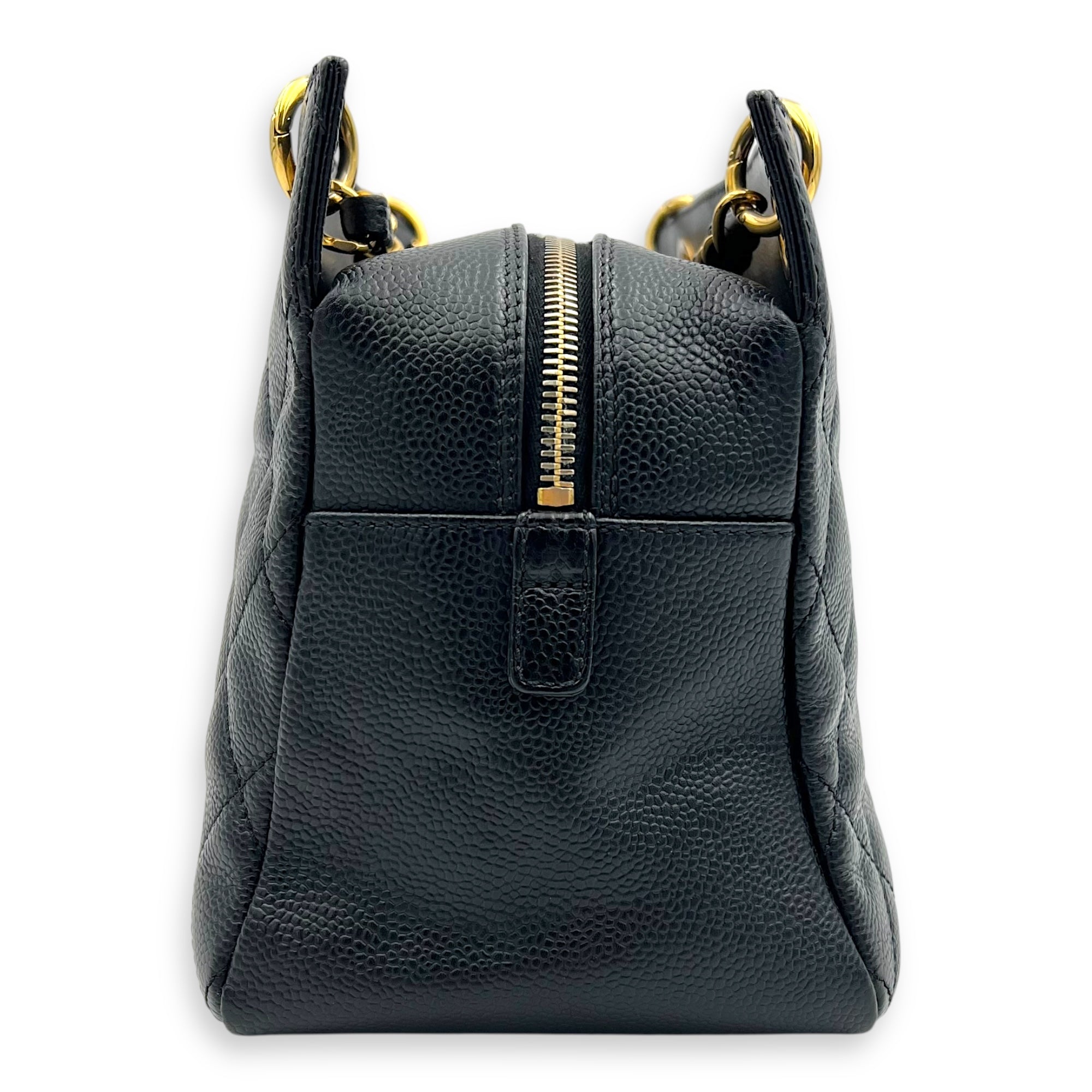 PTT Petite Timeless Tote Shoulder Bag Black in Caviar Leather, Gold hardware - Image 4