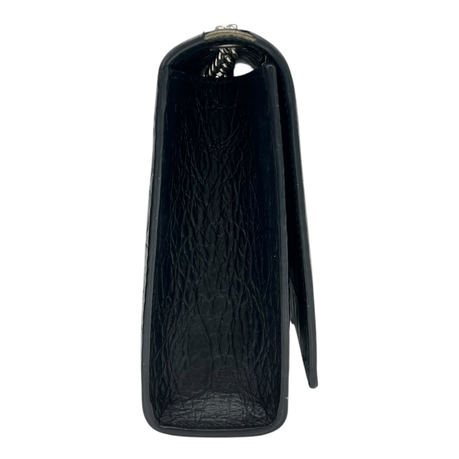 Kate Crossbody Bag Black in Crocodile Embossed Calfskin, Silver hardware - Image 4